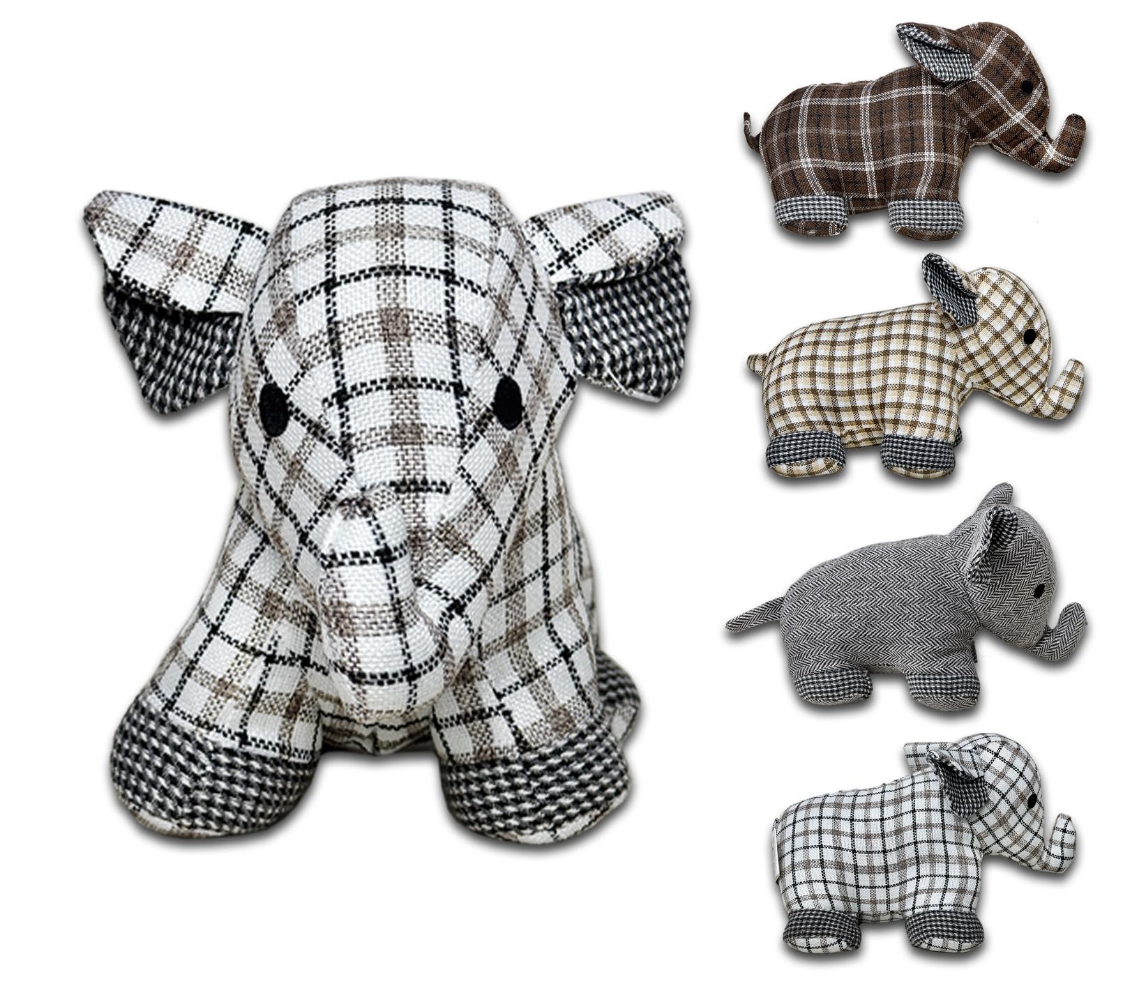 GD LOVES YOUR HOME Fermaporta Elefante in Tessuto Pesante – Blocca-porta da pavimento antivento / paraspifferi decorativo per interni, fondo antigraffio – 4 fantasie – 30×10×20 cm