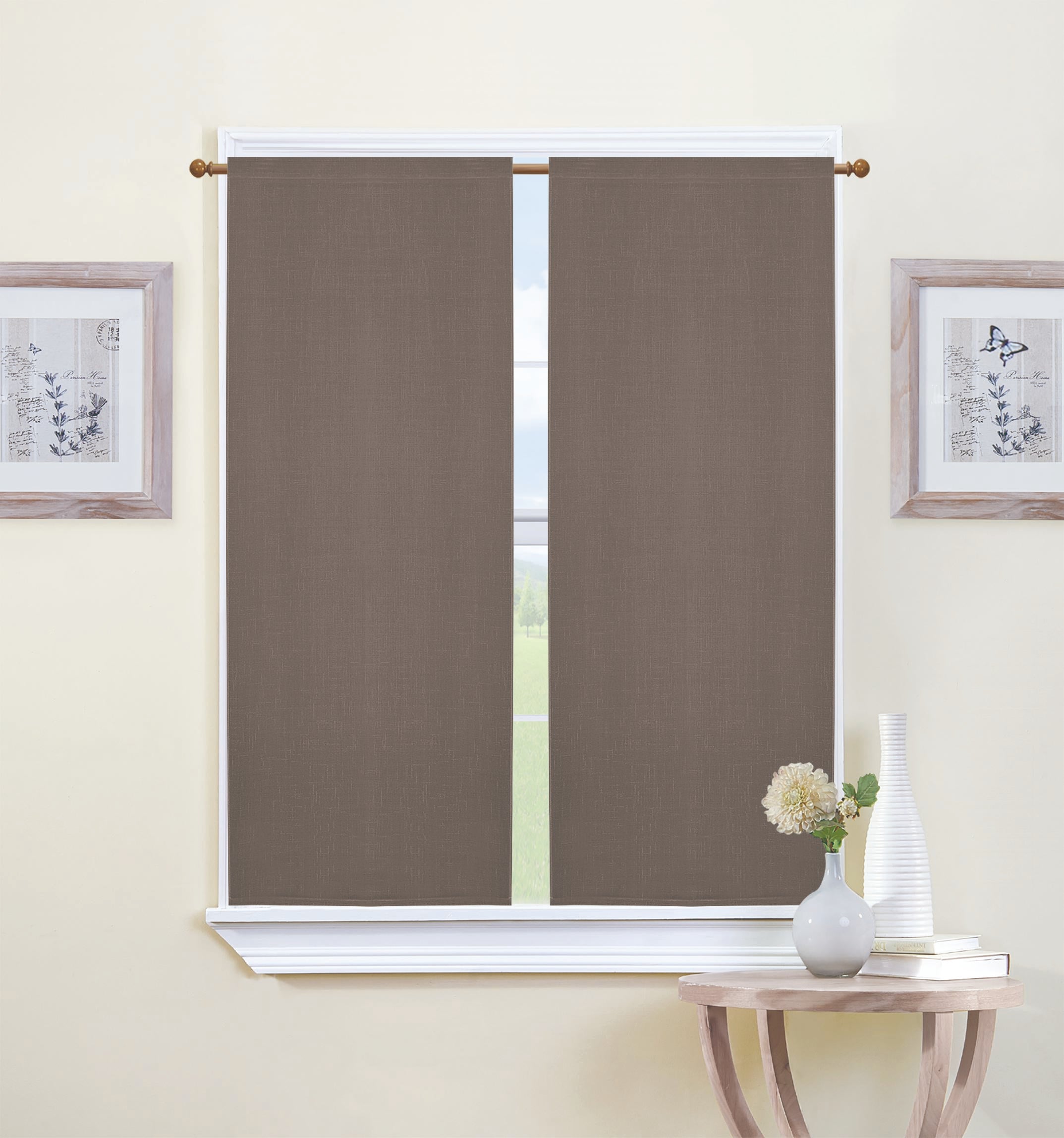 GD LOVES YOUR HOME Coppia Tendine CÉLINE 70×150 cm Effetto Lino in Poliestere 8 Colori Eleganti per Cucina e Finestra Filtra Luce Naturale Tessuto Traspirante e Resistente