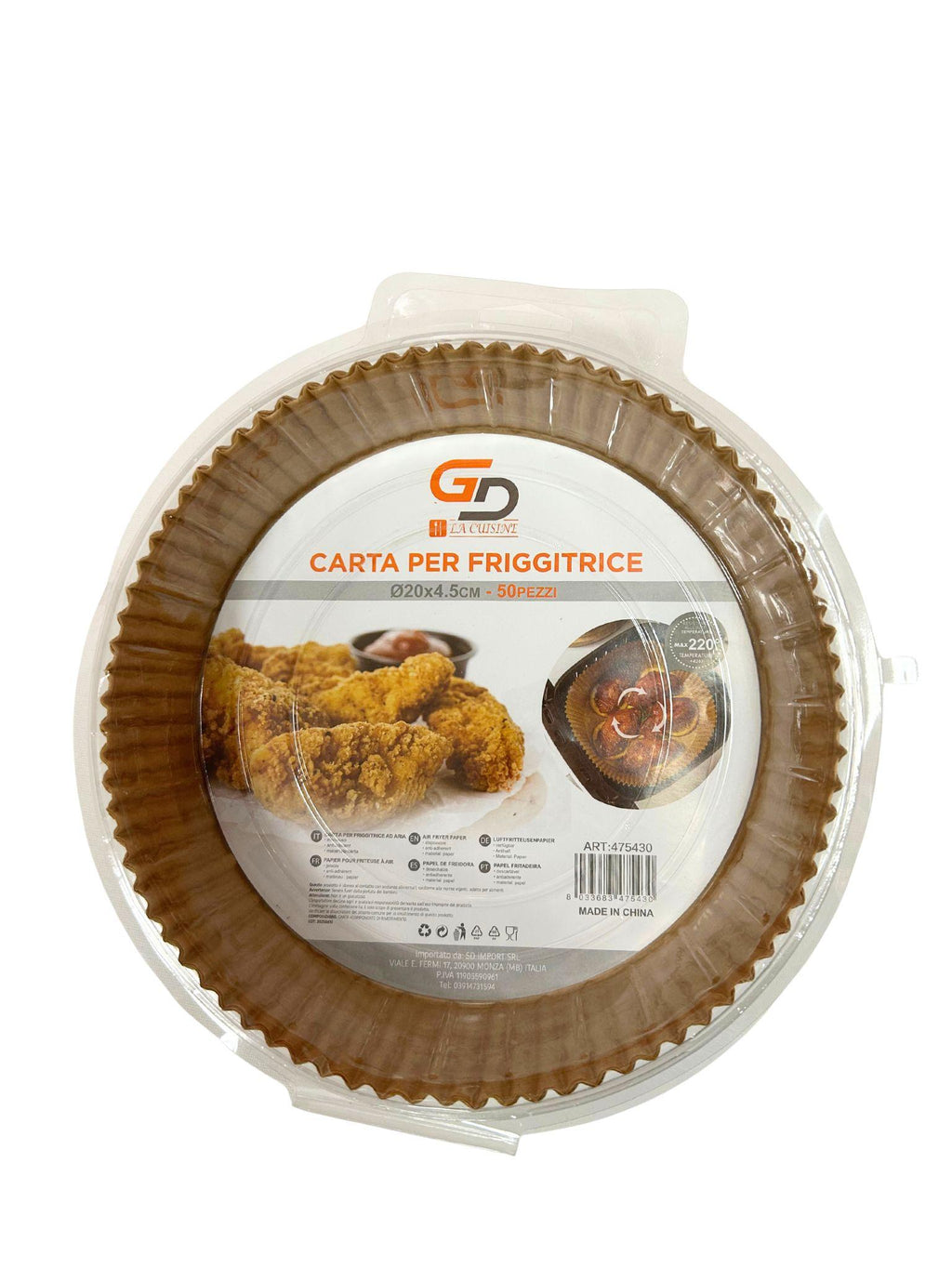 Teglie in Carta Monouso per Friggitrice ad Aria GD LA CUISINE 50 Pezzi  Ronde 16–20cm e Quadrate 16cm | Carta Oleata Antiaderente, Impermeabile e Resistente alle Alte Temperature | Ideali per Airfryer e Forno