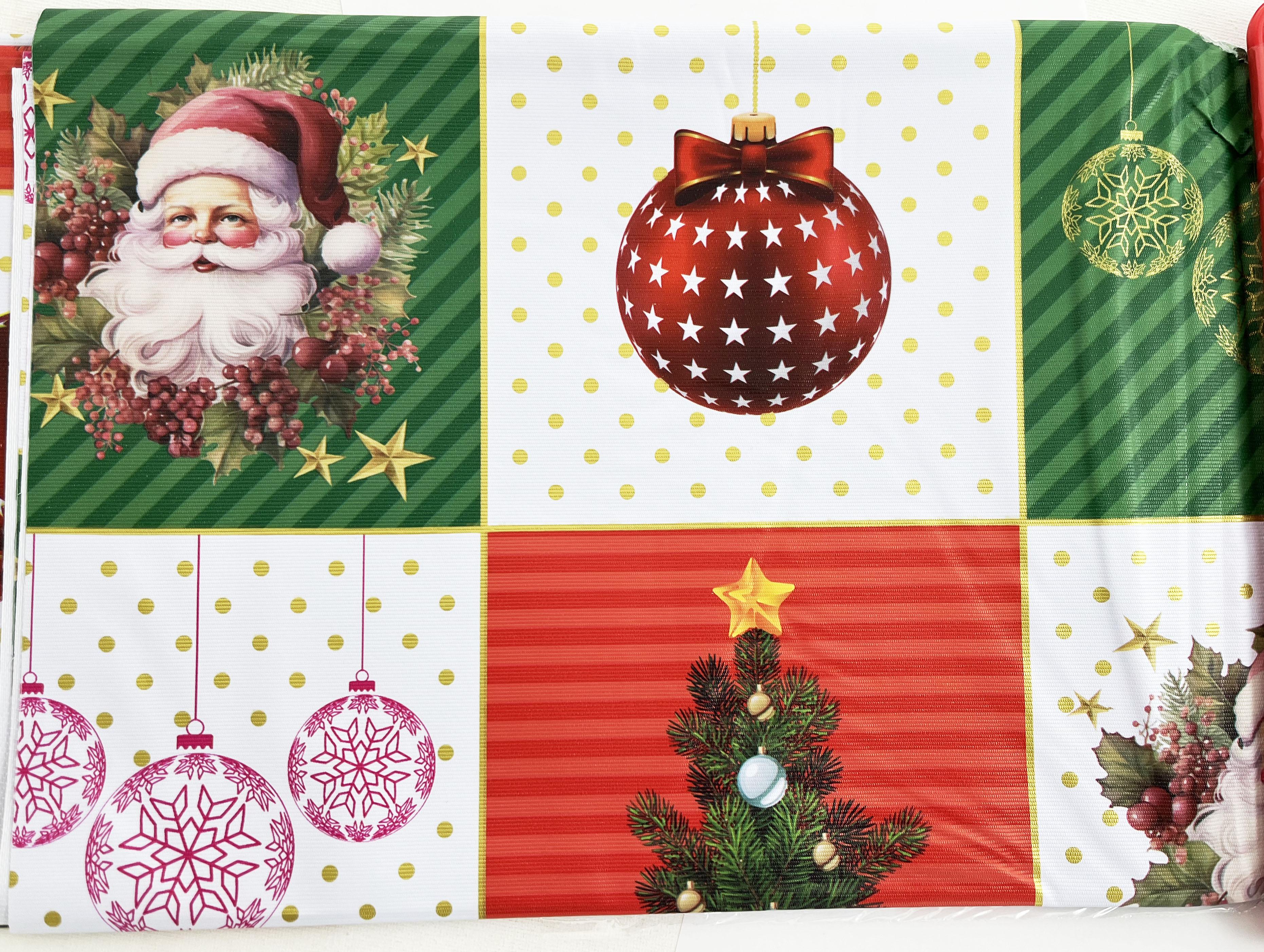 GD LOVES XMAS Tovaglia Natalizia Grande in PVC Premium Antimacchia 140×240 cm | Impermeabile, Lavabile, Decorazioni per Tavola di Natale