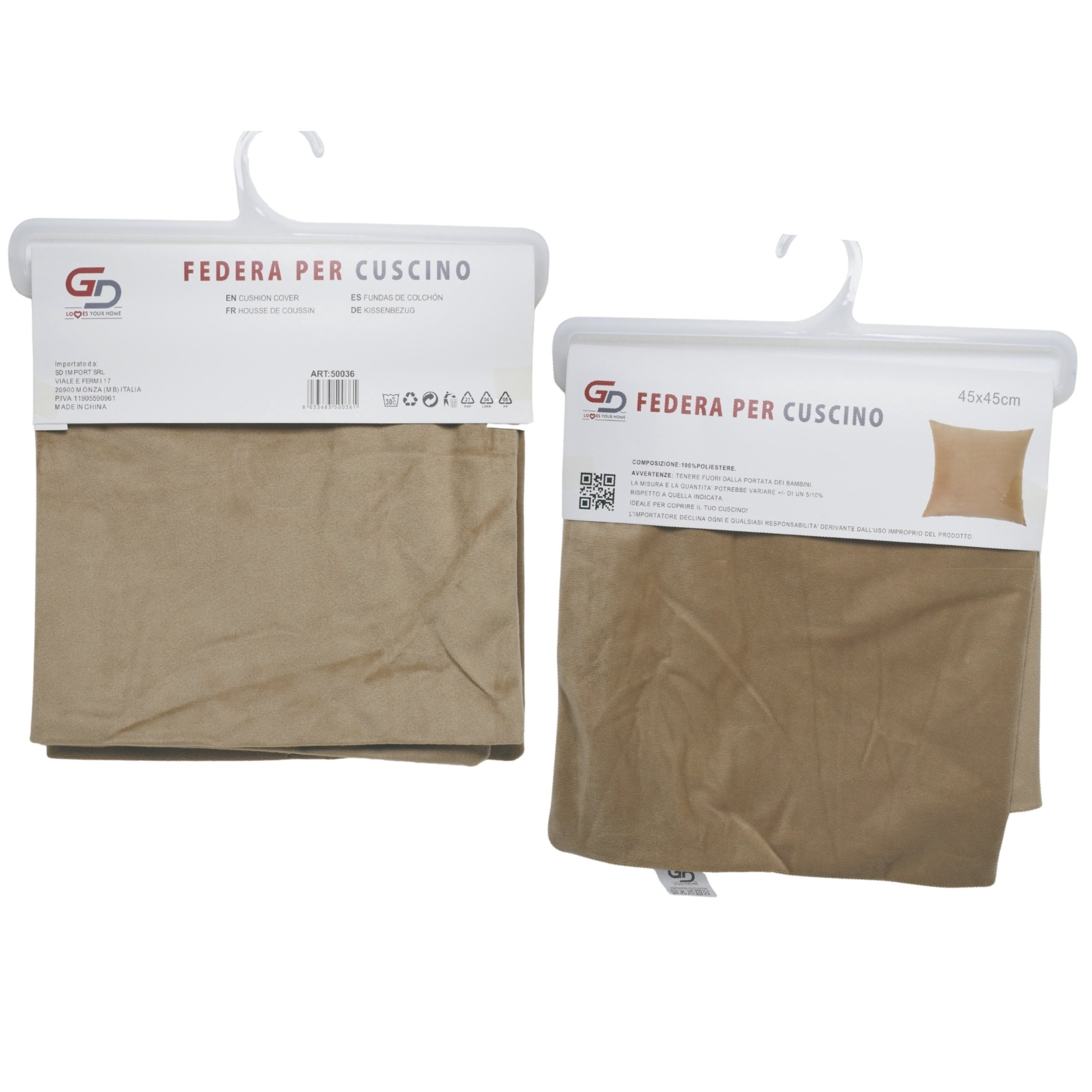 GD LOVES YOUR HOME Federa Cuscino Arredo in Velluto Morbido Tinta Unita per Divano e Letto | 45x45 – 55x55 cm | Sfoderabile, Lavabile, Stile Moderno