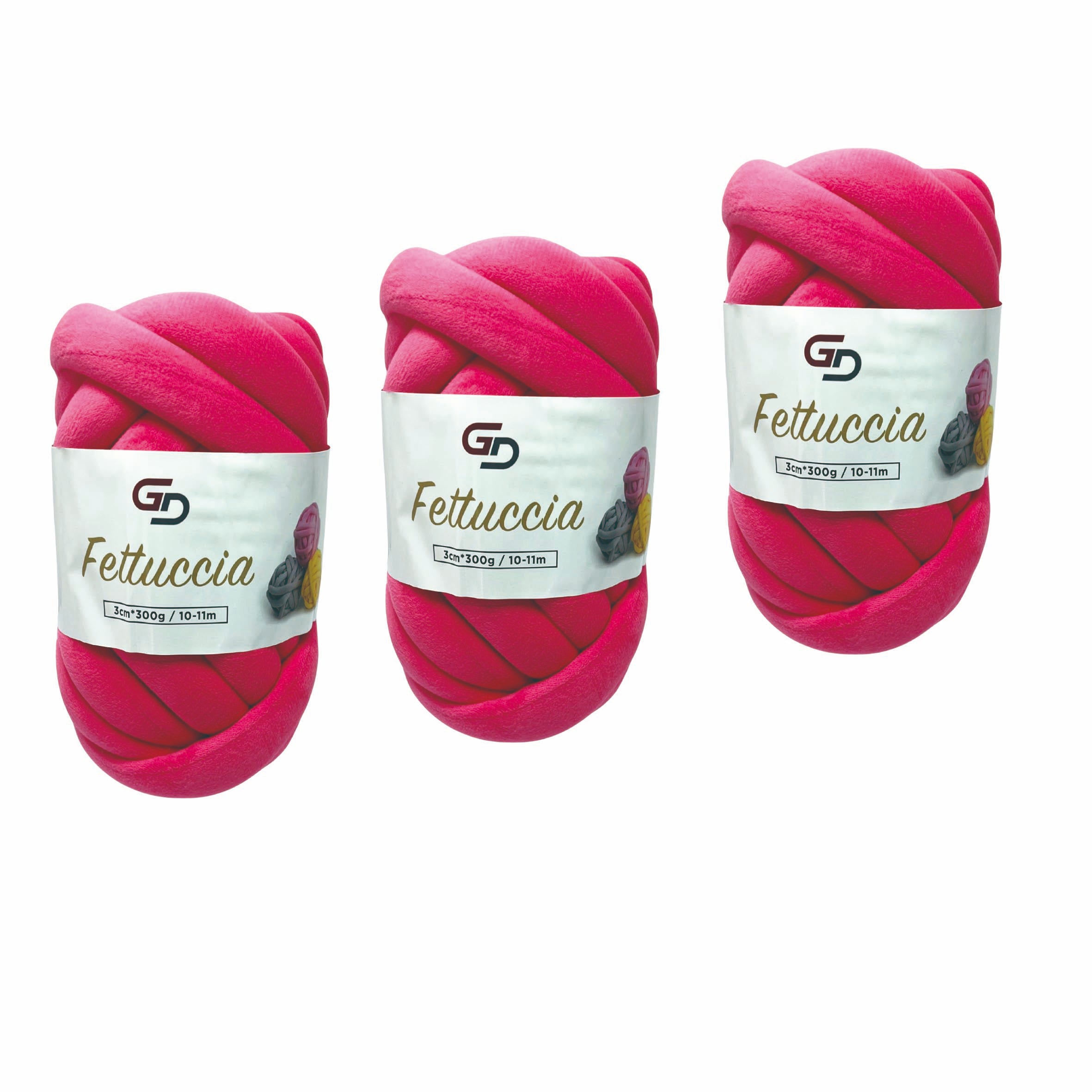 Set 3 Fettuccia Marshmallow spessa 3 cm – 300 g | Toni Vivaci | Filato morbido e facile da lavorare, con resa ordinata per uncinetto, borse e home decor