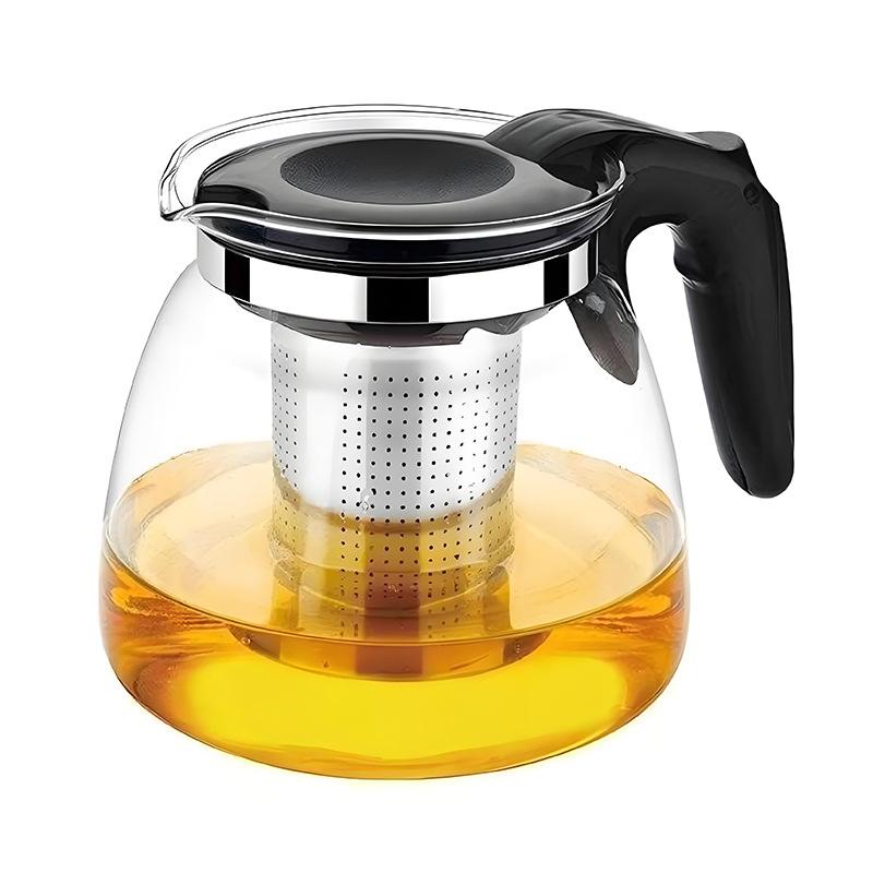 GD LOVES YOUR HOME Teiera in Vetro con Infusore in Acciaio Inox – Beccuccio antigoccia, manico e coperchio antiscottatura – Teiera con filtro rimovibile per tè e tisane – 700/900/1100 ml