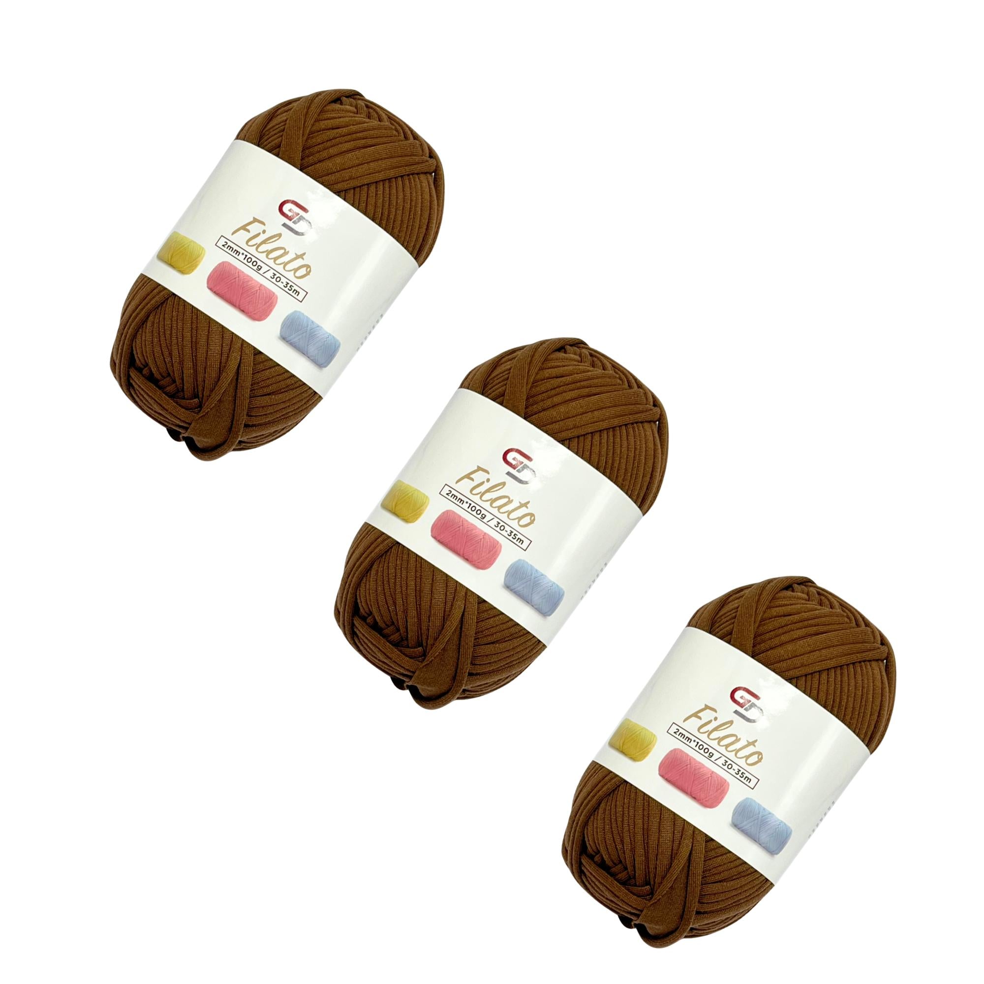 SET 3 ROTOLI DI FILATO 2MM * 100G, 30-35M, 19 COLORI DISPONIBILI