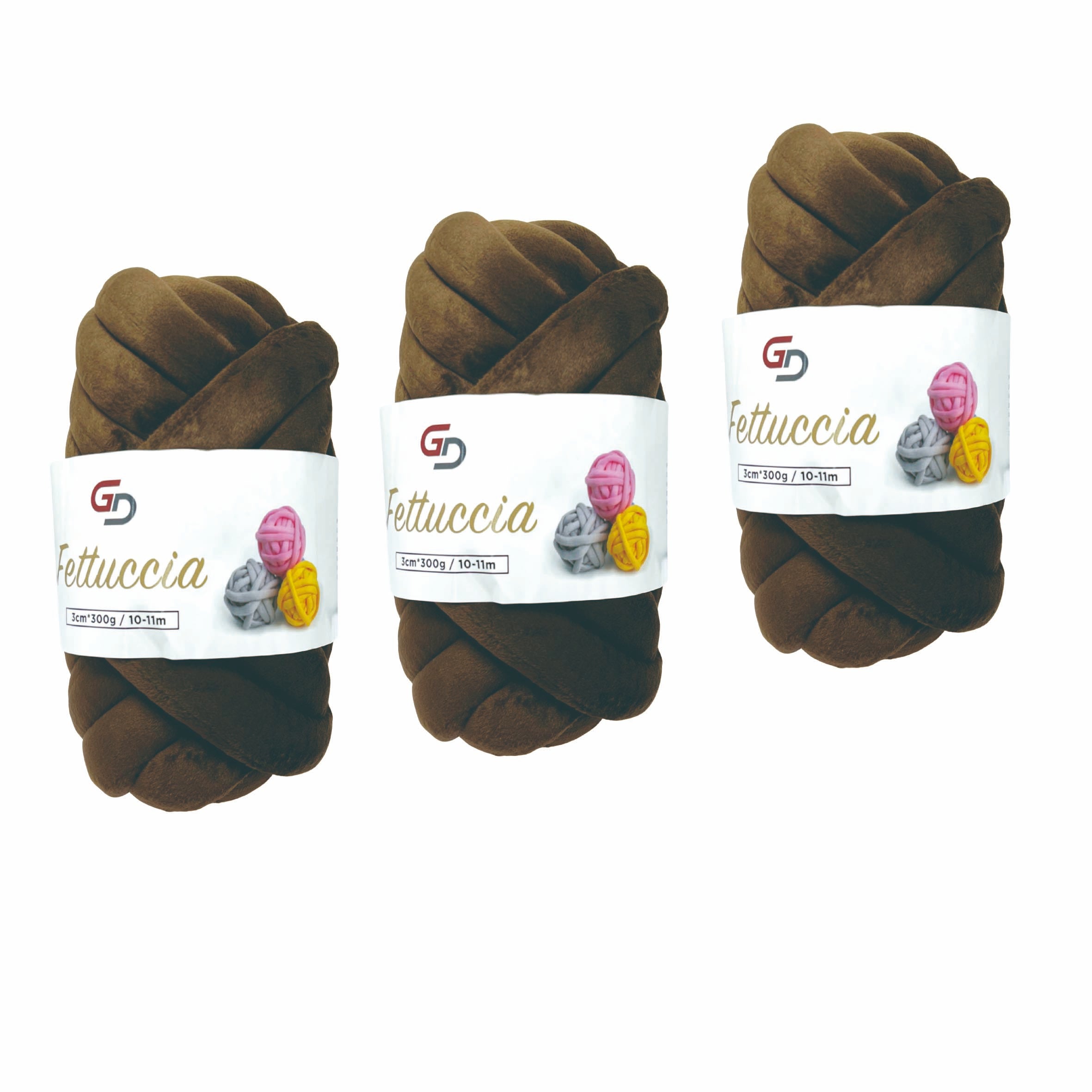 Set 3 Fettuccia Marshmallow spessa 3 cm – 300 g | Toni Naturali | Filato morbido e facile da lavorare, con resa ordinata per uncinetto, borse e home decor