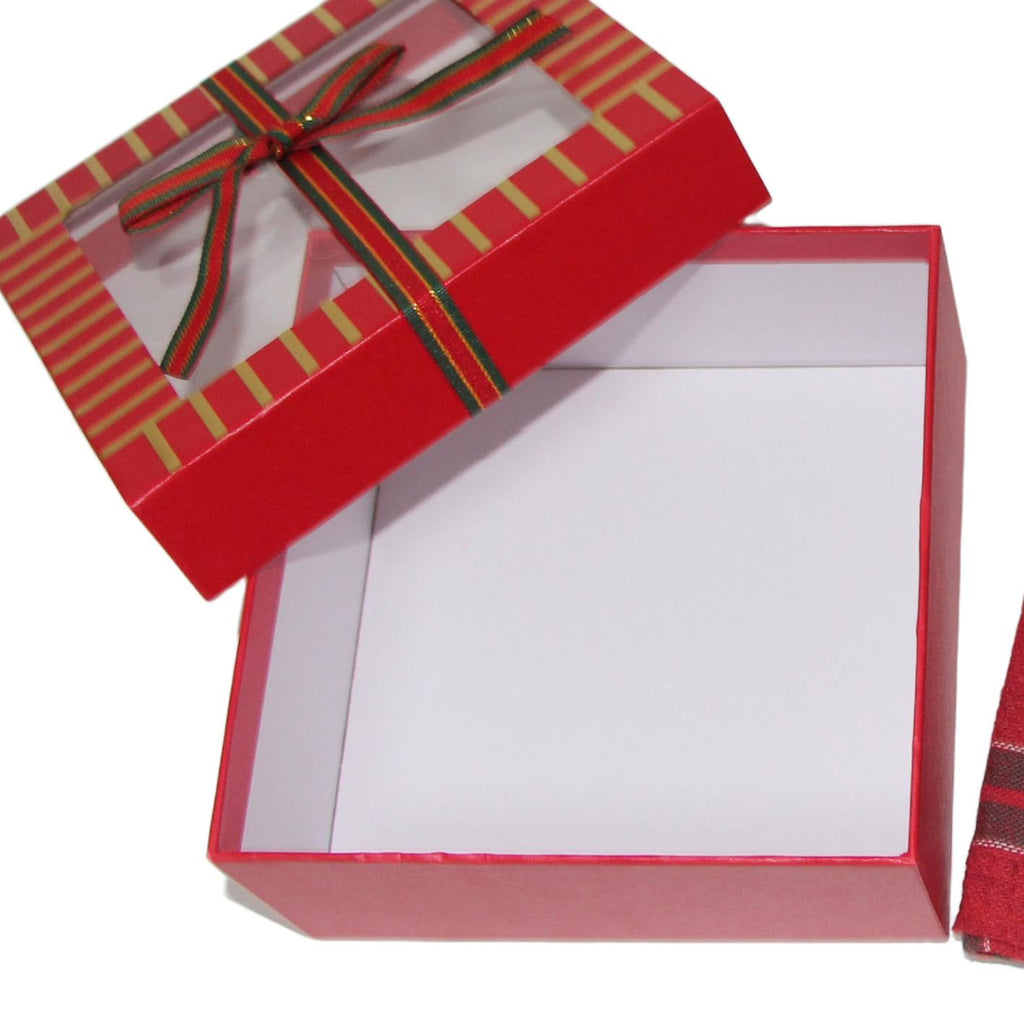 GD LOVES XMAS Set Regalo Natalizio in Scatola con Fiocco Tovaglietta 40*60CM Elegante per Tavola di Natale – 4 Varianti Buone Feste / Merry Christmas / Happy Christmas – Idea Regalo Pronta