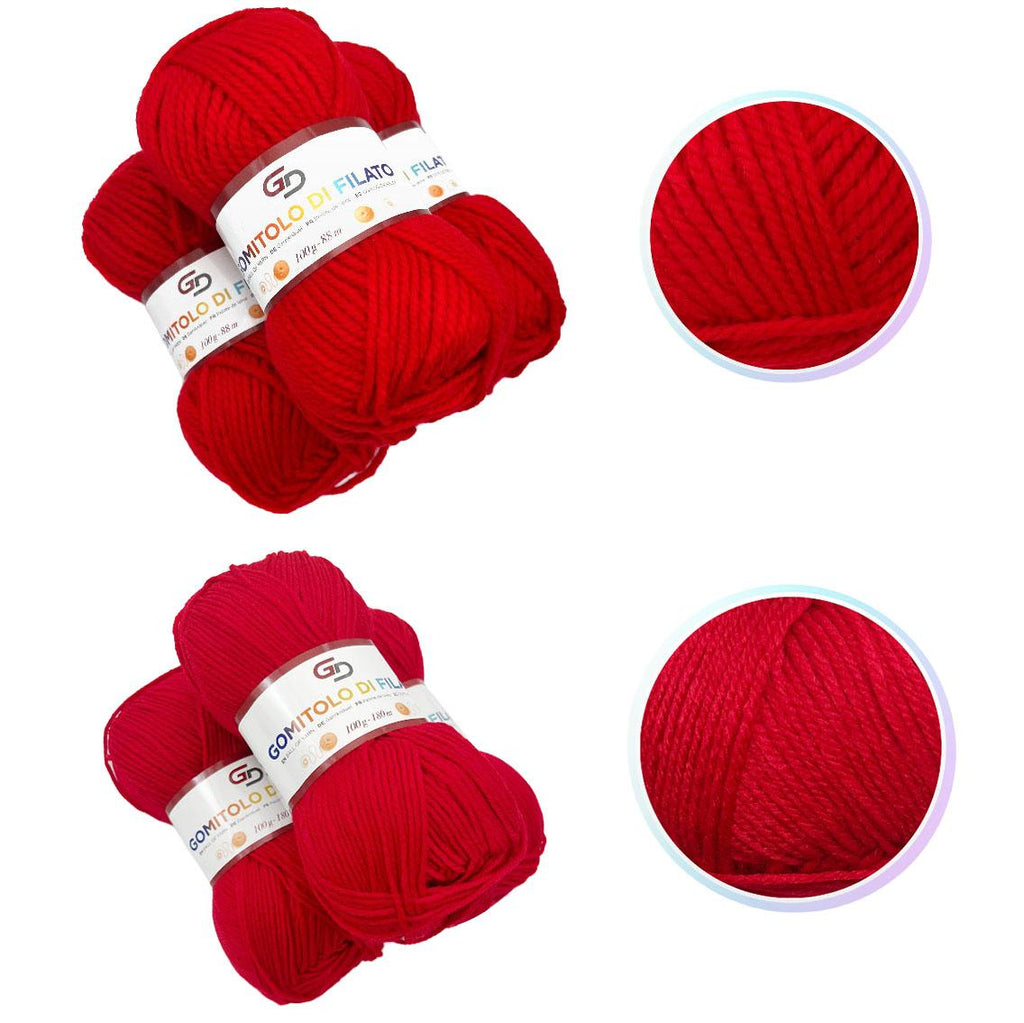 GD LOVES YOUR HOME Set 3 Gomitoli Filato Acrilico a 4 Capi Toni Vivaci | Sottile 180m o Grosso 83m, Morbido e Resistente per Maglia e Uncinetto