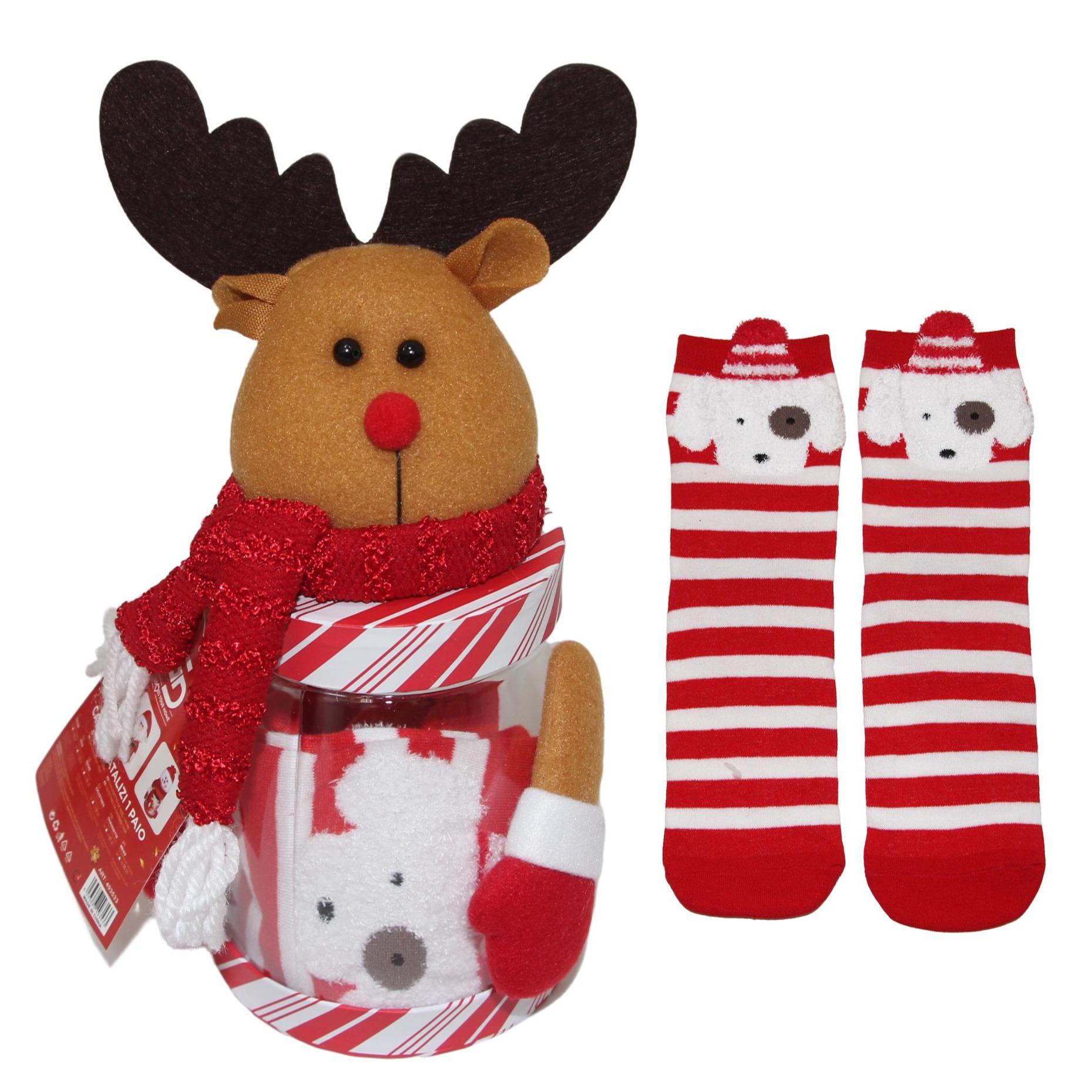 GD LOVES XMAS Calzini Natalizi in Confezione Regalo – Modelli Babbo Natale, Renna e Pupazzo di Neve – Unisex Taglia Unica – Idea Regalo Morbida e Natalizia