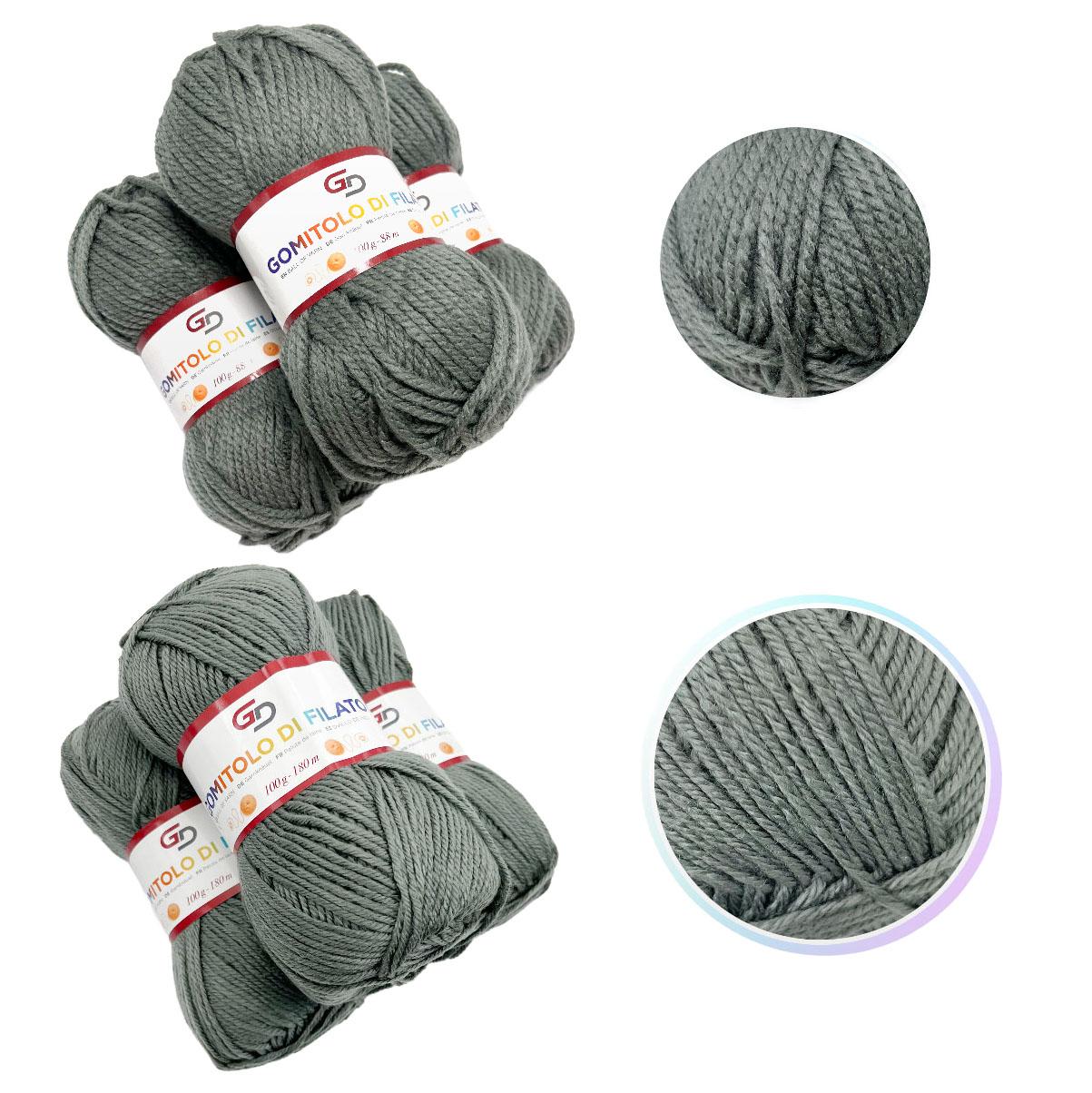 GD LOVES YOUR HOME Set 3 Gomitoli Filato Acrilico a 4 Capi Toni Freschi | Sottile 180m o Grosso 83m, Morbido e Resistente per Maglia e Uncinetto