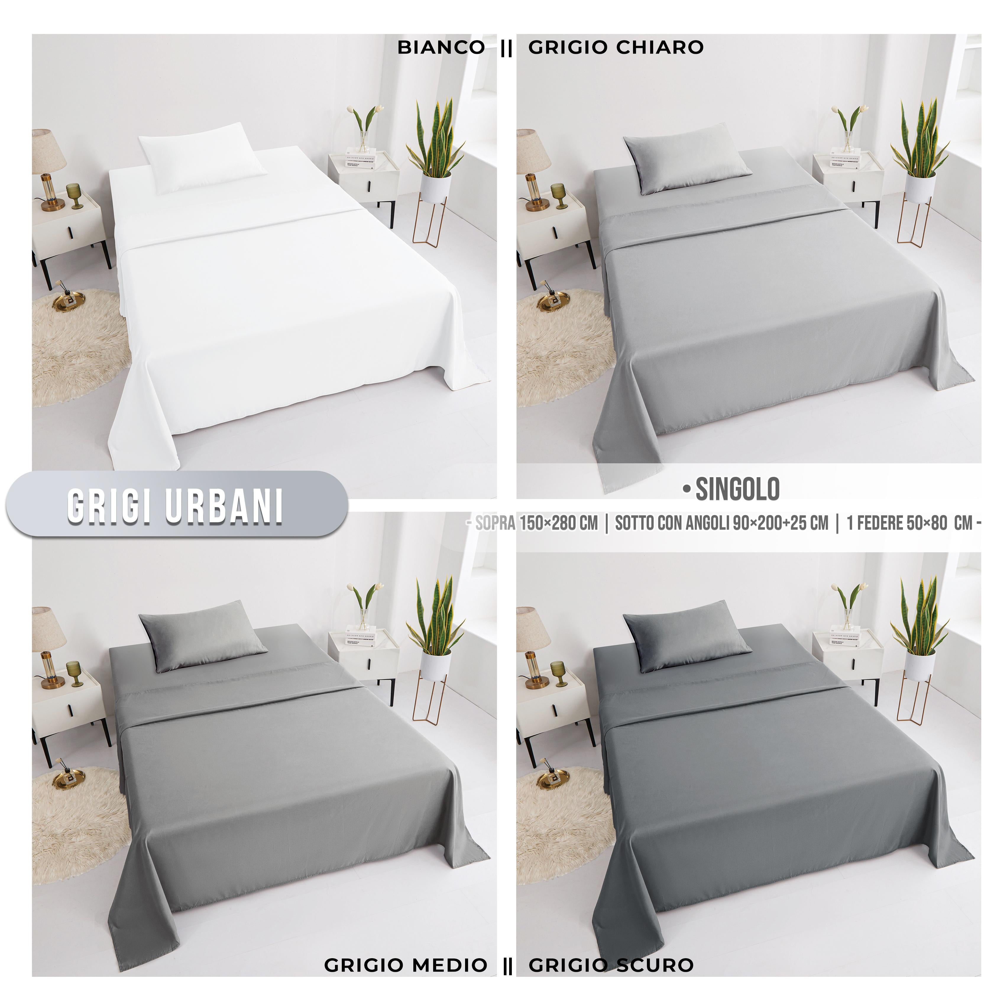GD LOVES YOUR HOME Completo Letto: Lenzuolo Sopra + Lenzuolo Sotto con Angoli + Federe 50×80 – Microfibra Super Morbida e Traspirante, Massimo Comfort e Qualità Garantita