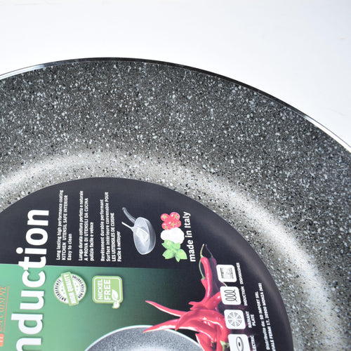GD LA CUISINE Padella Alta Antiaderente 28 cm Fondo Induzione, Altezza 7,5 cm, Effetto Pietra, Manico Ergonomico – Cucina Sana e Uniforme, Made in Italy, Alta Qualità