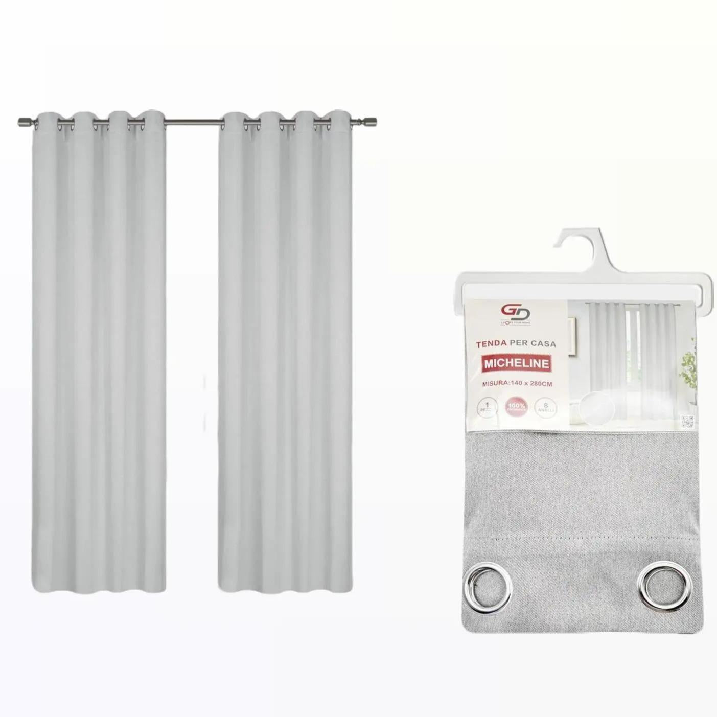 GD LOVES YOUR HOME Tenda Opaca Oscurante Blackout MICHELINE in Lino Doppia Faccia,  con Anelli in Acciaio Inox, 140 * 280 CM - 1 Pezzo, 6 Colori Disponibili