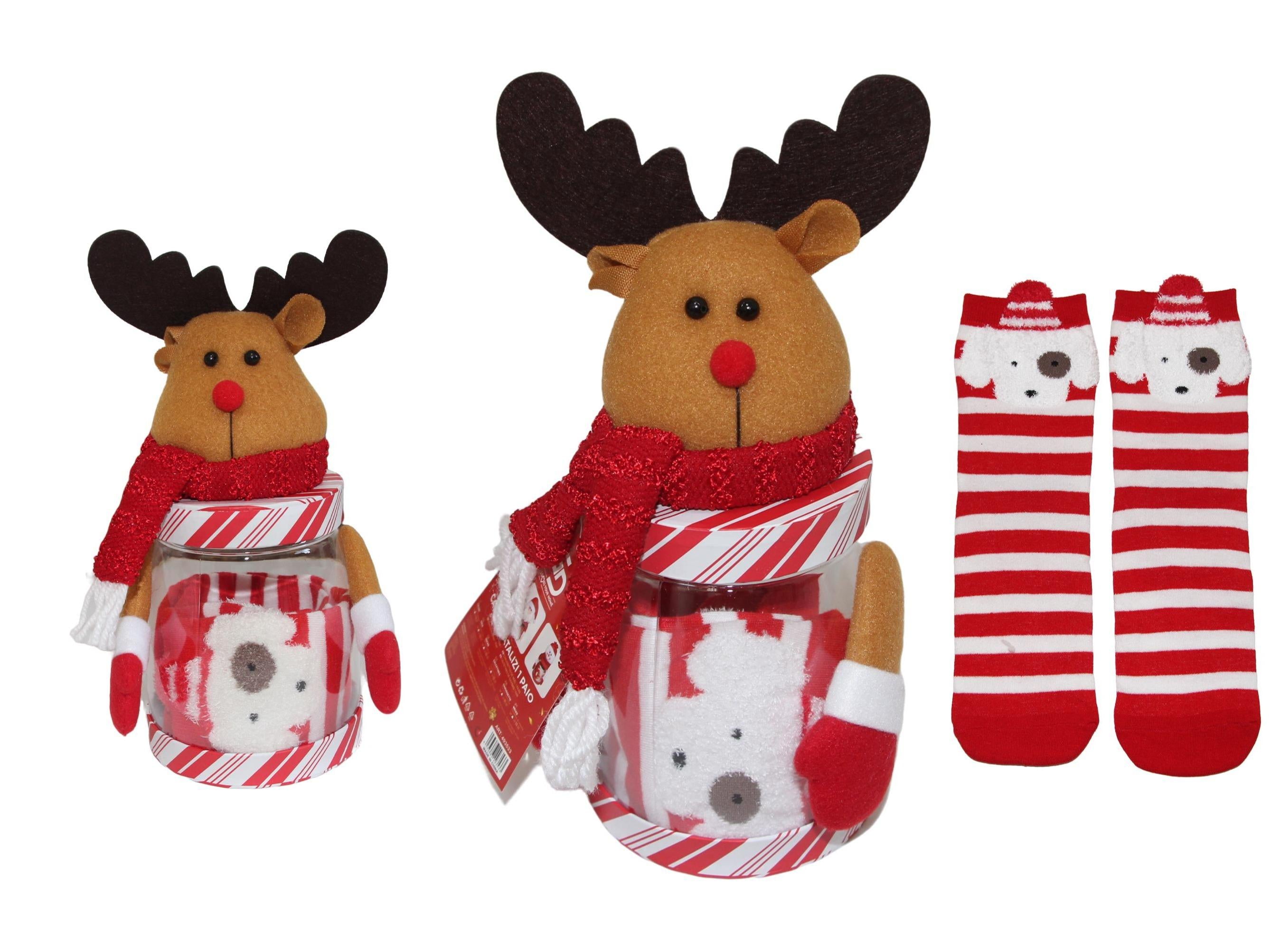 GD LOVES XMAS Calzini Natalizi in Confezione Regalo – Modelli Babbo Natale, Renna e Pupazzo di Neve – Unisex Taglia Unica – Idea Regalo Morbida e Natalizia