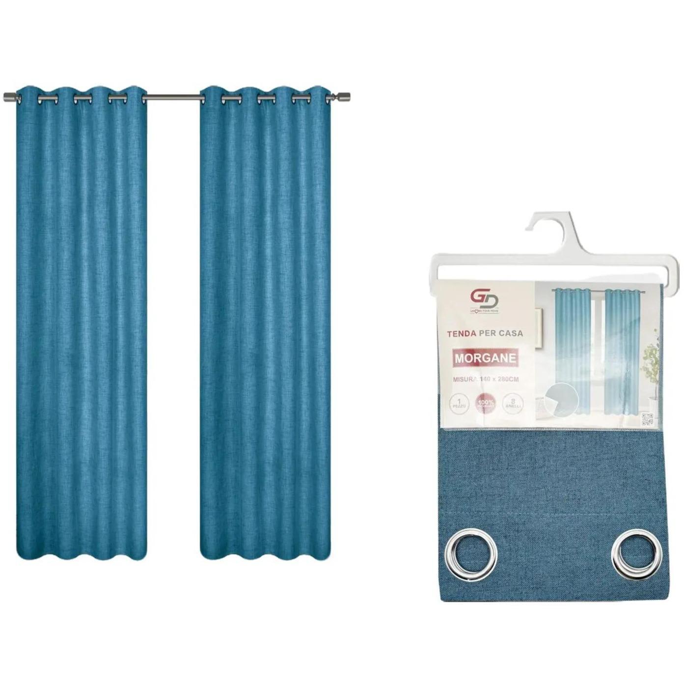 GD LOVES YOUR HOME Tenda Oscurante MOREGAN, con Anelli in Acciaio Inox, 140 * 280 CM - 1 Pezzo, 5 Colori Disponibili