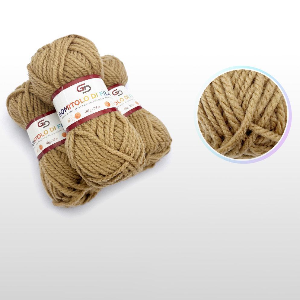 GD LOVES YOUR HOME Filato Acrilico 40g Toni Neutri – Gomitoli da Lavoro a Maglia e Uncinetto, Filo Grosso 35m – Set 3 Pezzi, 21 Colori Disponibili