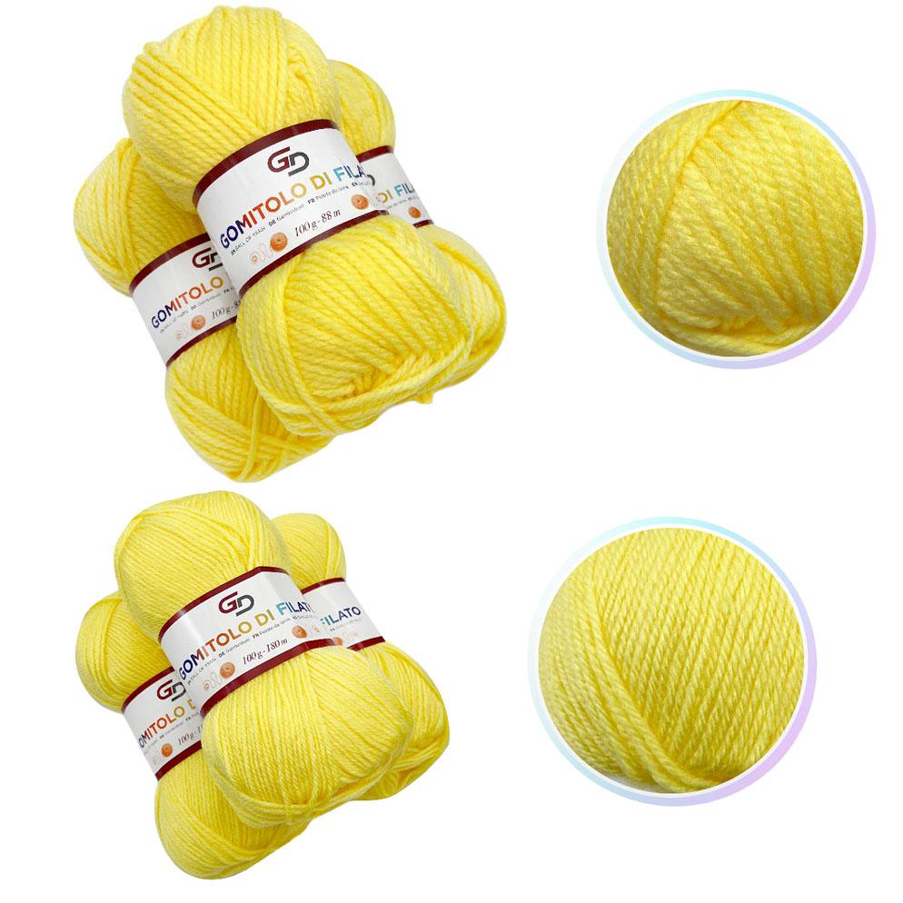 GD LOVES YOUR HOME Set 3 Gomitoli Filato Acrilico a 4 Capi Toni Neutri | Sottile 180m o Grosso 83m, Morbido e Resistente per Maglia e Uncinetto