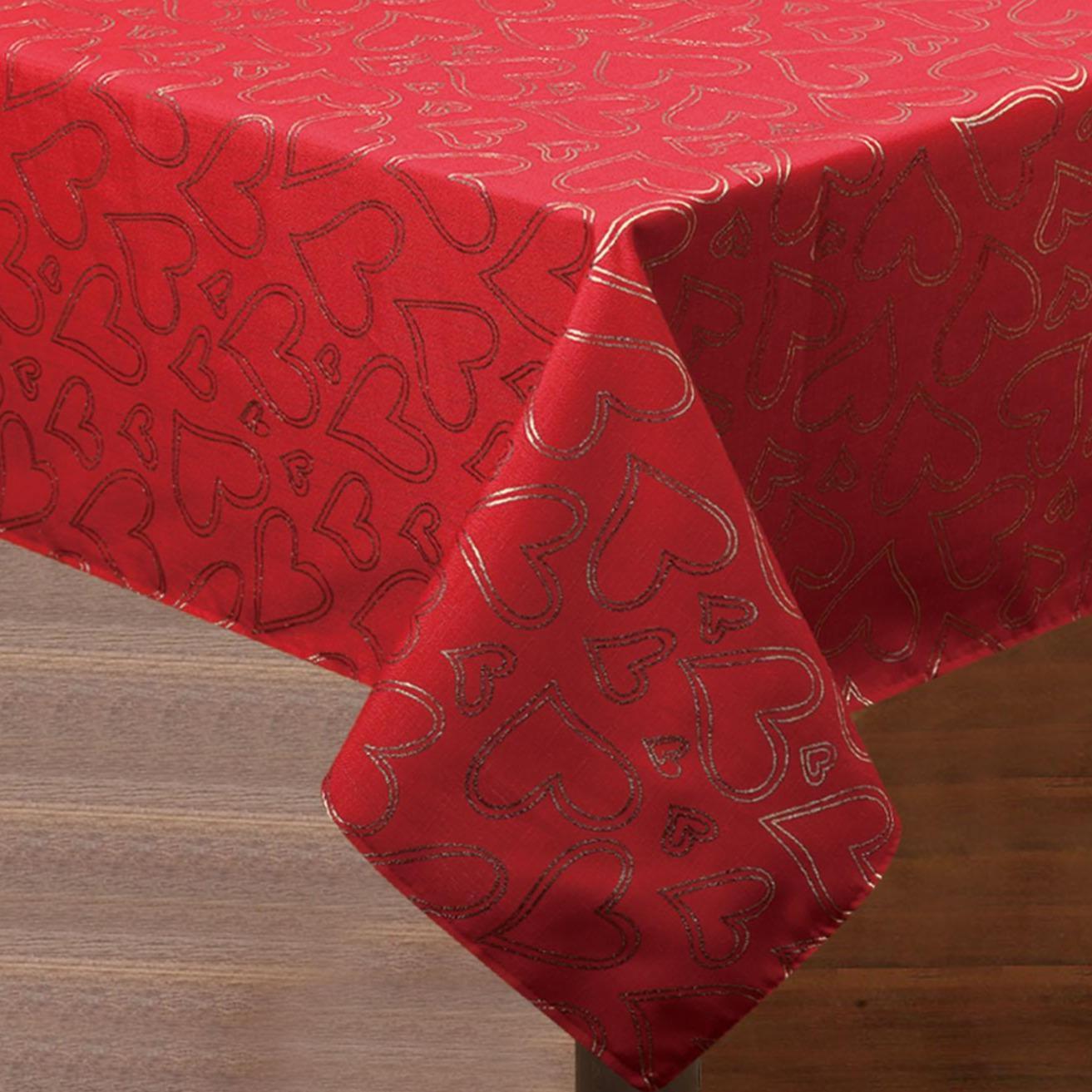 GD LOVES XMAS | Tovaglia Natalizia Antimacchia 140×180 cm • Fantasie Rosse per Tavola di Natale Elegante