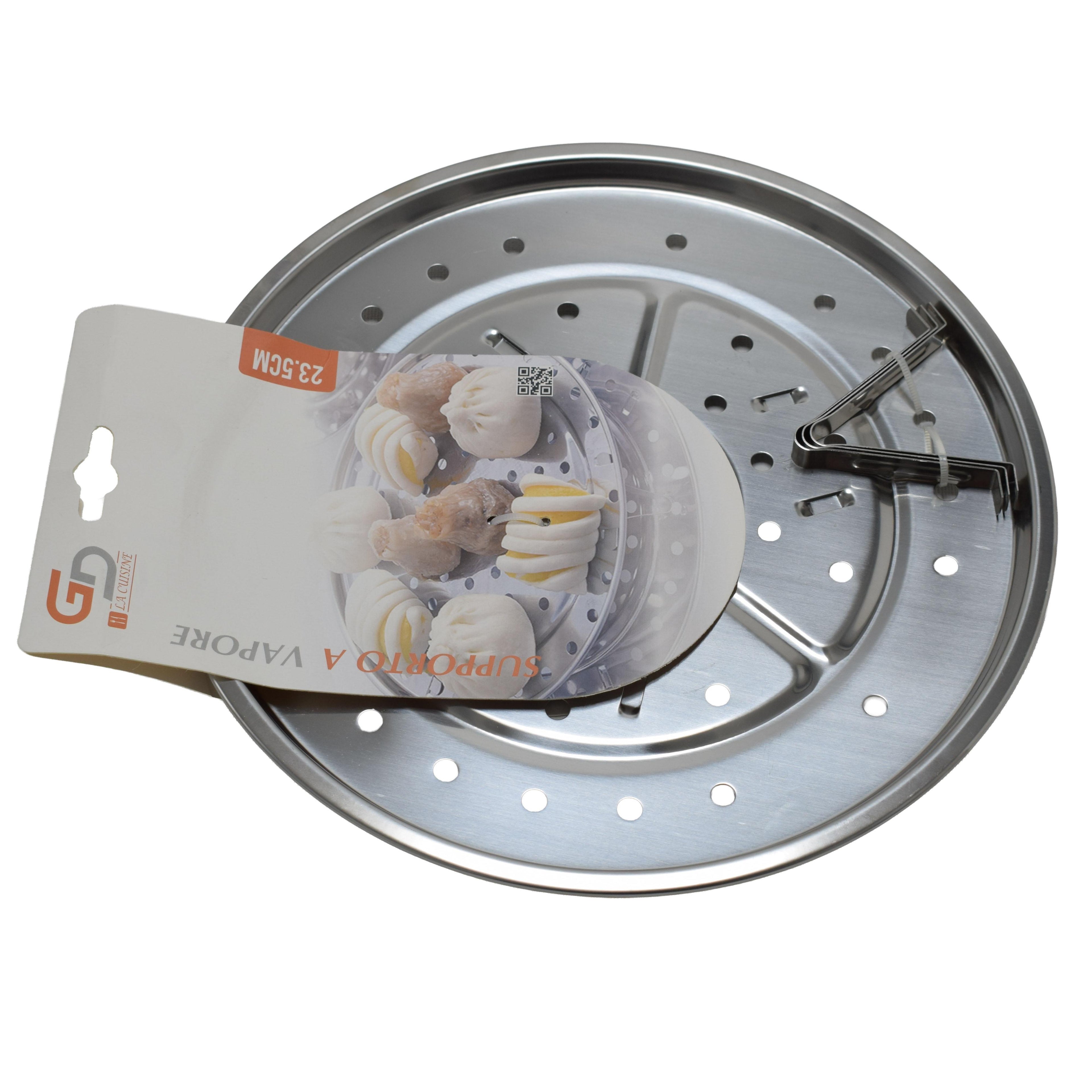 GA LA CUISINE Supporto a Vapore in Acciaio con Piedini – Piatto per Cottura a Vapore per Bao, Gyoza, Verdure e Pesce – Ø 18 / 22 / 23,5 cm