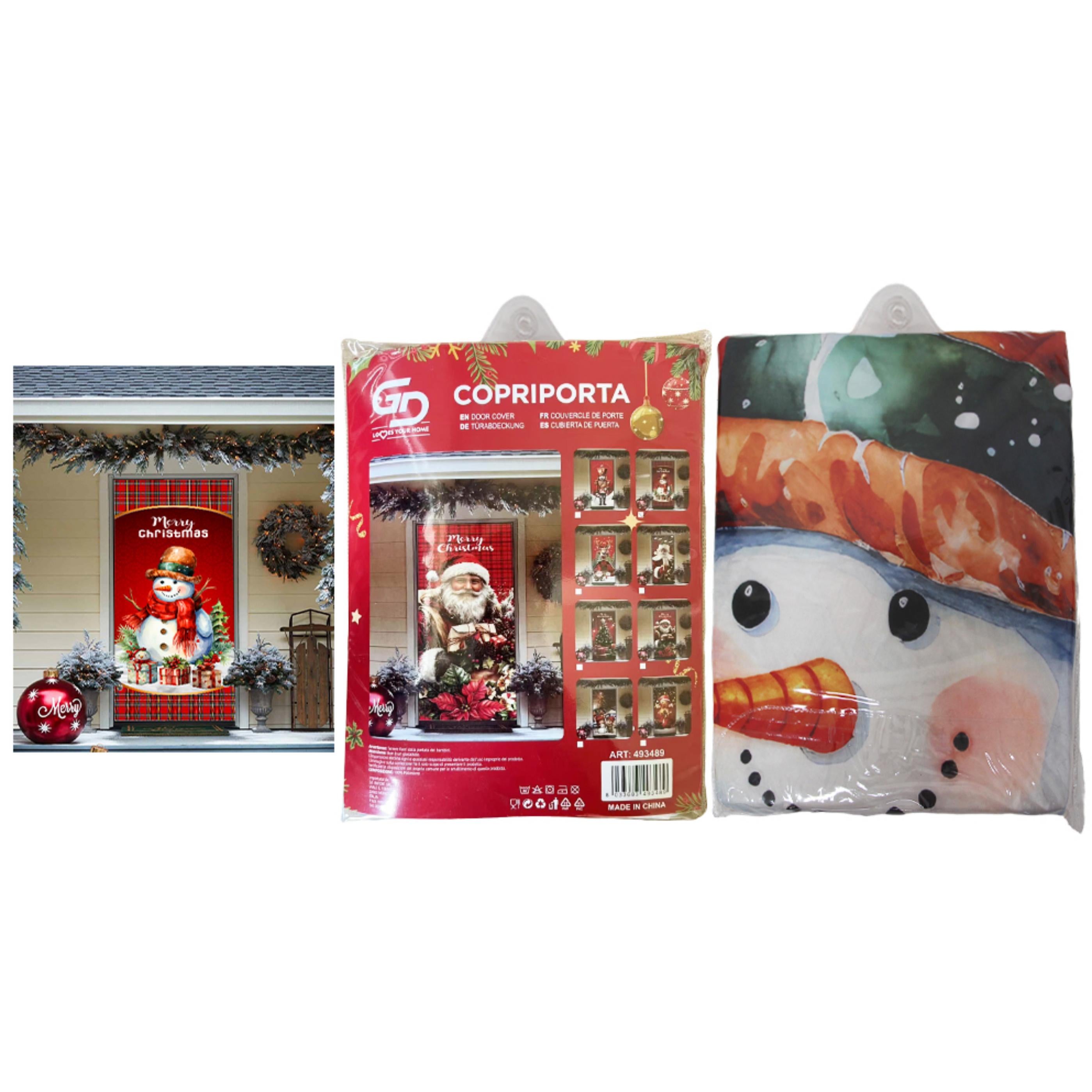 GD LOVES XMAS Copriporta Natalizio Elasticizzato | Decorazione Porta di Natale Facile da Montare, Lavabile e Riutilizzabile | Monti in 10s, atmosfera immediata