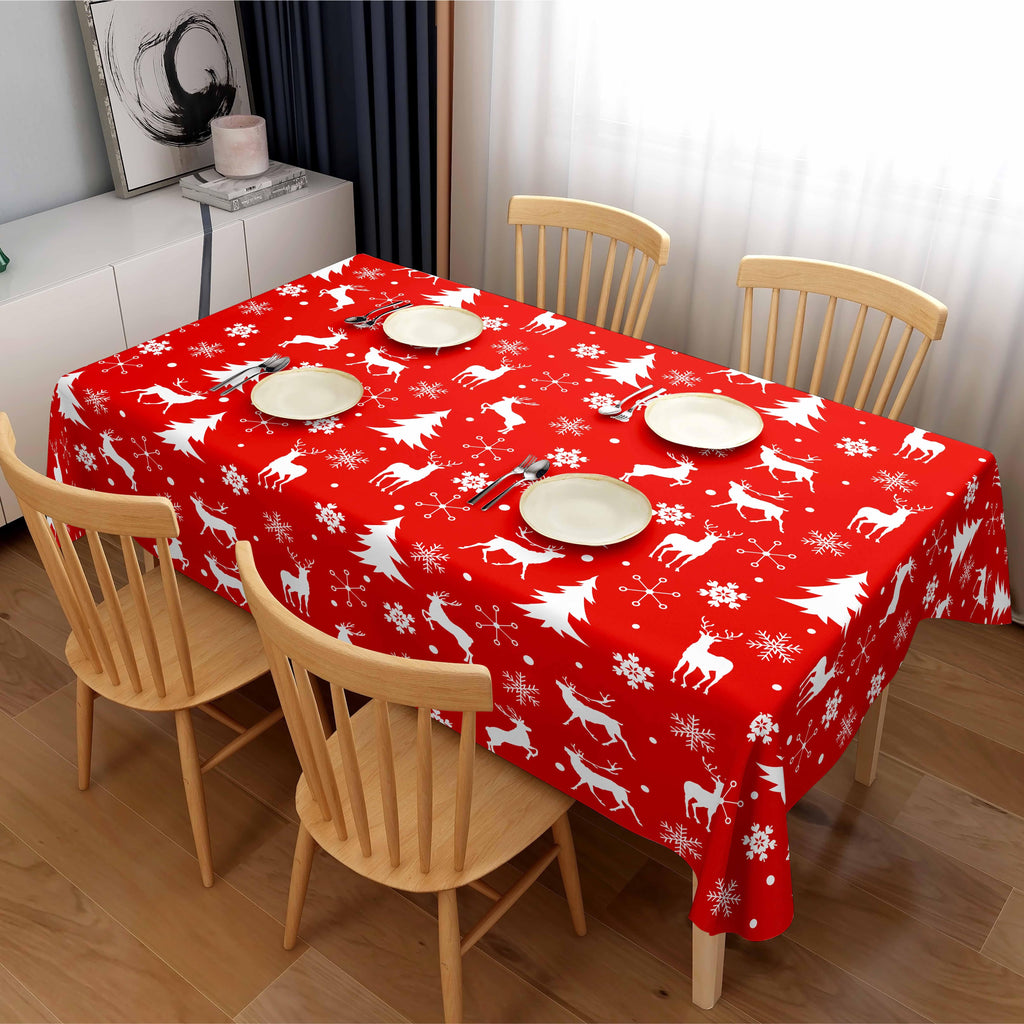 GD LOVES XMAS Tovaglia Natalizia Rettangolare 140×180 cm in PVC Premium Antimacchia | Impermeabile, Lavabile, Decorazione Tavola Natalizia