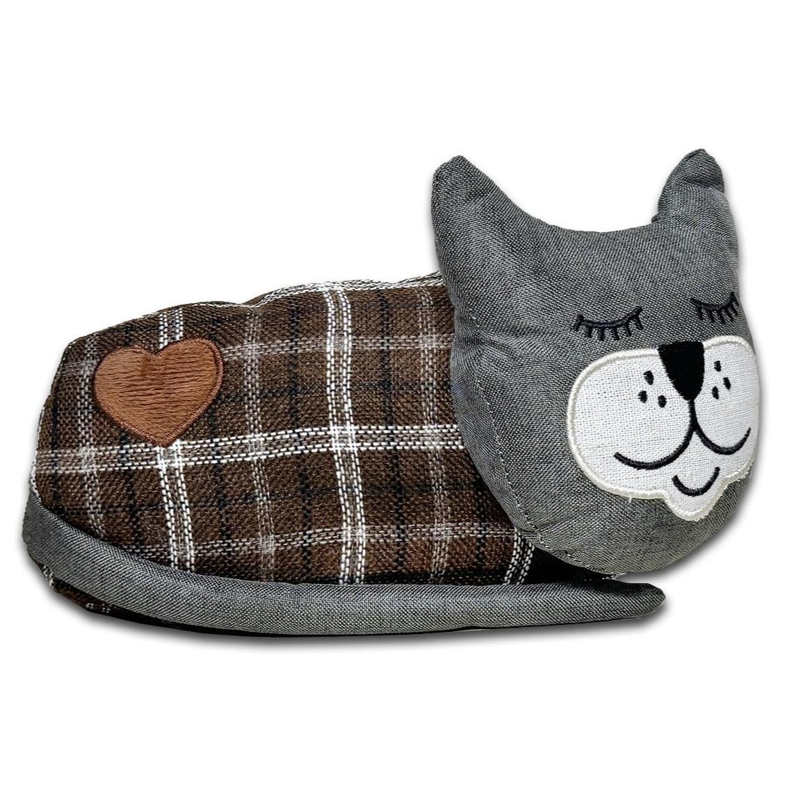 GD LOVES YOUR HOME Fermaporta a Gatto Pesante – 4 Modelli (seduto/coricato) in tessuto zavorrato, fondo soft anti-graffio – fermaporta decorativo per interni