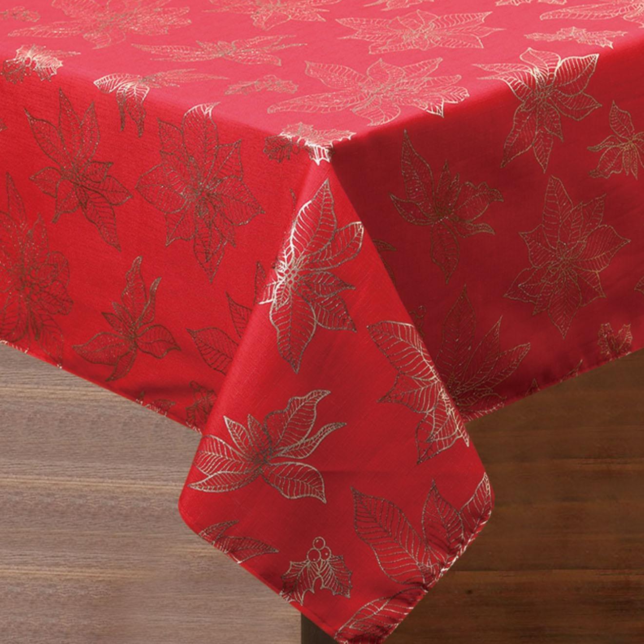 GD LOVES XMAS | Tovaglia Natalizia Antimacchia 140×240 cm • Fantasie Rosse per Tavola di Natale Elegante