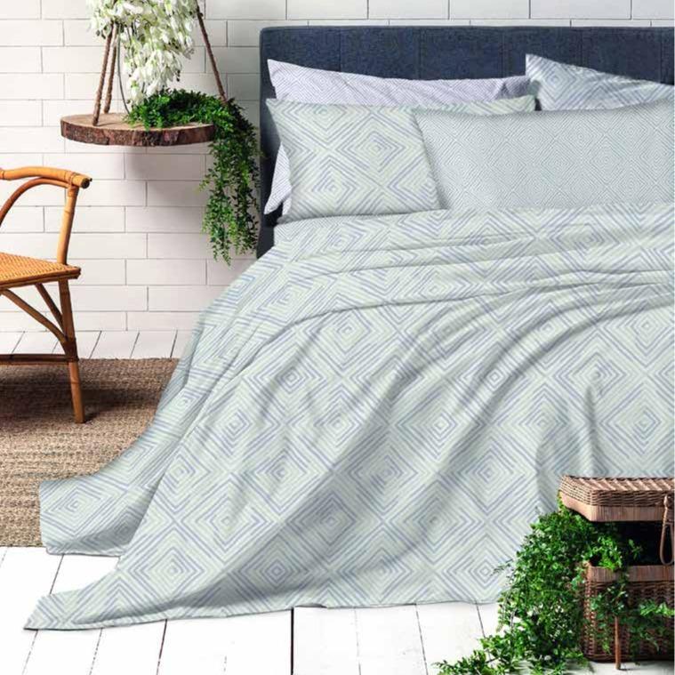 GD LOVES YOUR HOME Completo Letto Linea Fantasie Naturali – 60% Cotone Morbido e Traspirante – Lenzuolo Sopra, Lenzuolo con Angoli e Federe – Set 3 o 4 Pezzi (Singolo, Matrimoniale)