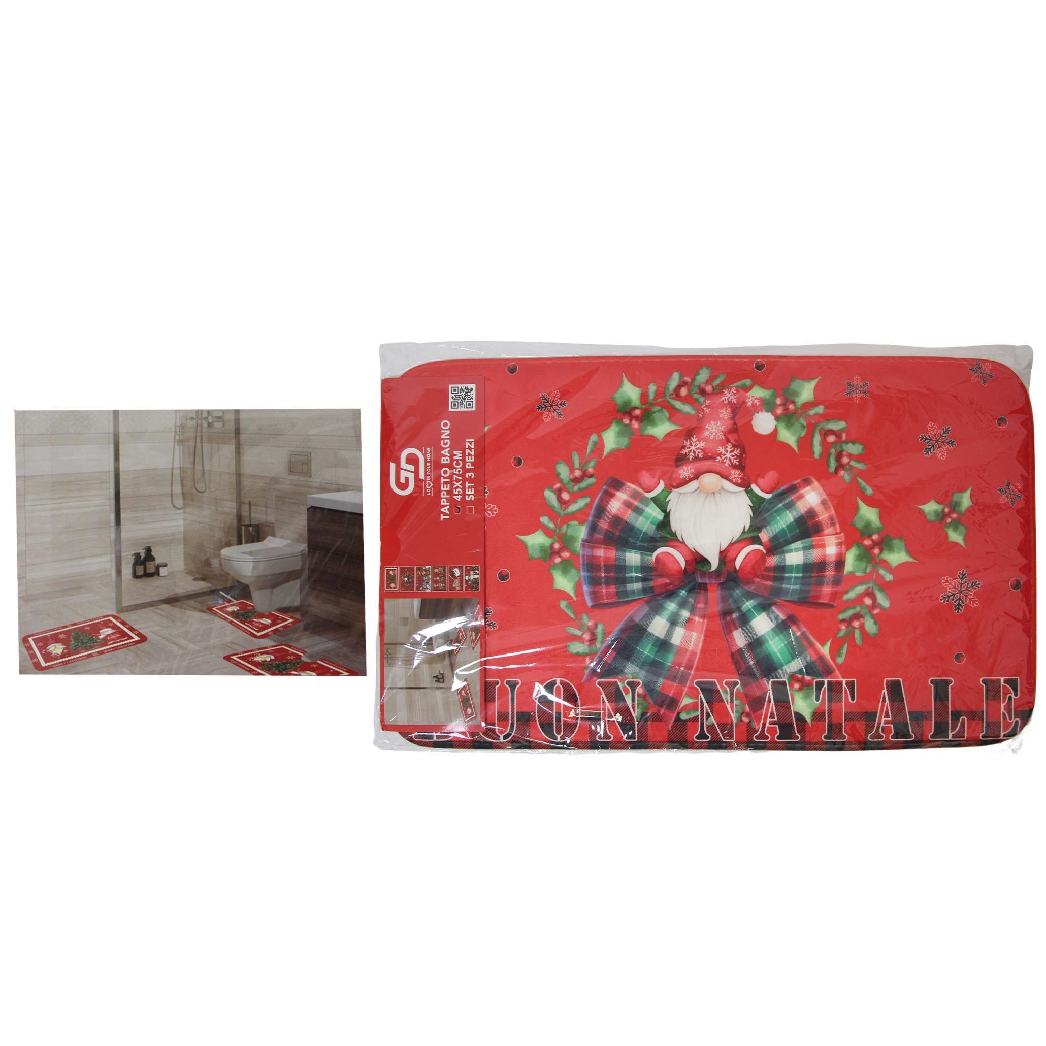 GD LOVES XMAS Tappetino Natalizio Antiscivolo 45×75 cm | Morbido, Lavabile e Decorativo per Ingresso o Cucina