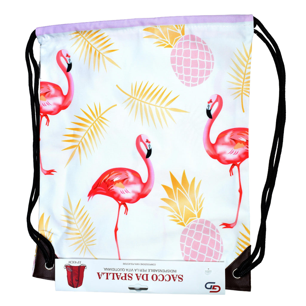 GD LOVES YOUR HOME Sacco Scarpe da Spalla Decorato in Tela Resistente 33x43cm | Zainetto Leggero per Palestra, Viaggio e Uso Quotidiano