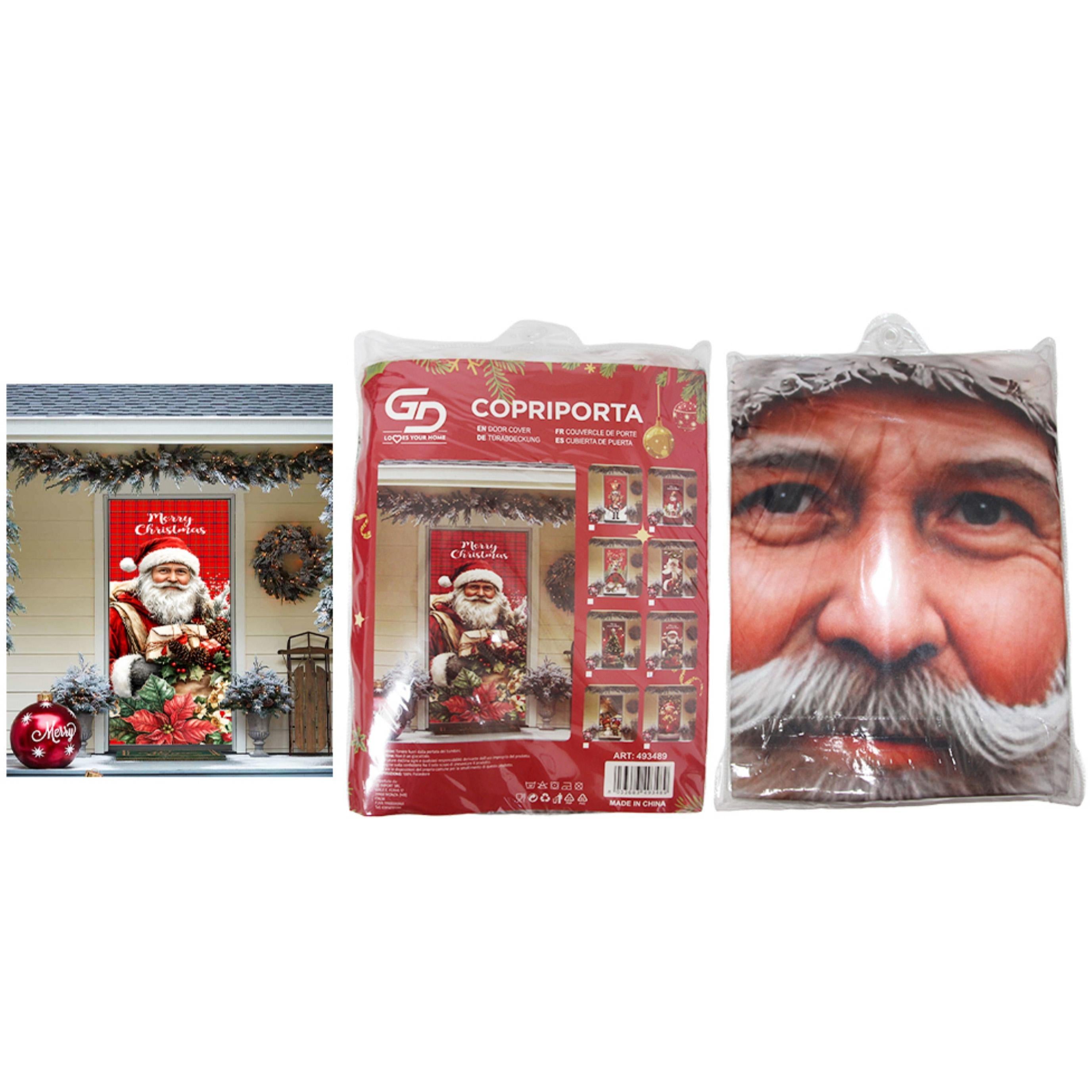 GD LOVES XMAS Copriporta Natalizio Elasticizzato | Decorazione Porta di Natale Facile da Montare, Lavabile e Riutilizzabile | Monti in 10s, atmosfera immediata