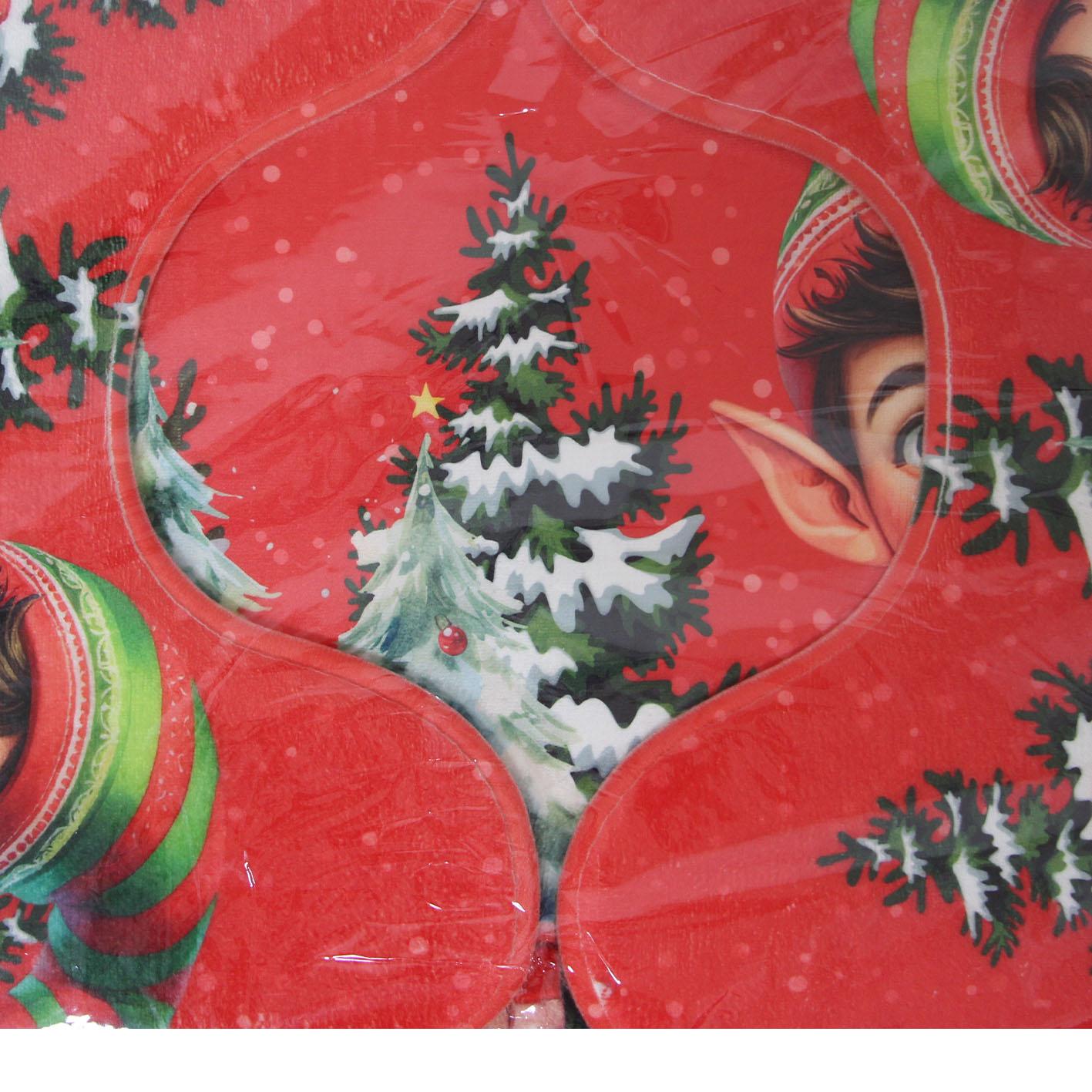 GD LOVES XMAS Set Tappeti Natalizi 3 Pezzi Antiscivolo | Morbidi, Lavabili e Decorativi per Bagno o Ingresso