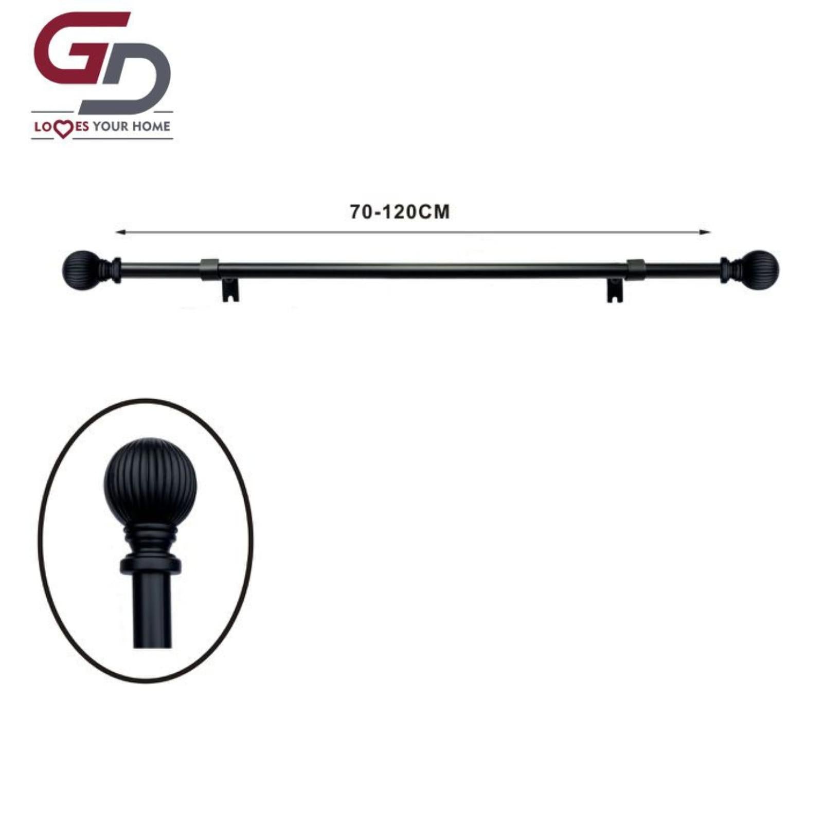 bastone per tende / asta per tenda estendibile. 80% ferro, 20% resina. misure 70-120cm, 120-210cm. colore bianco, nero, argento e oro.