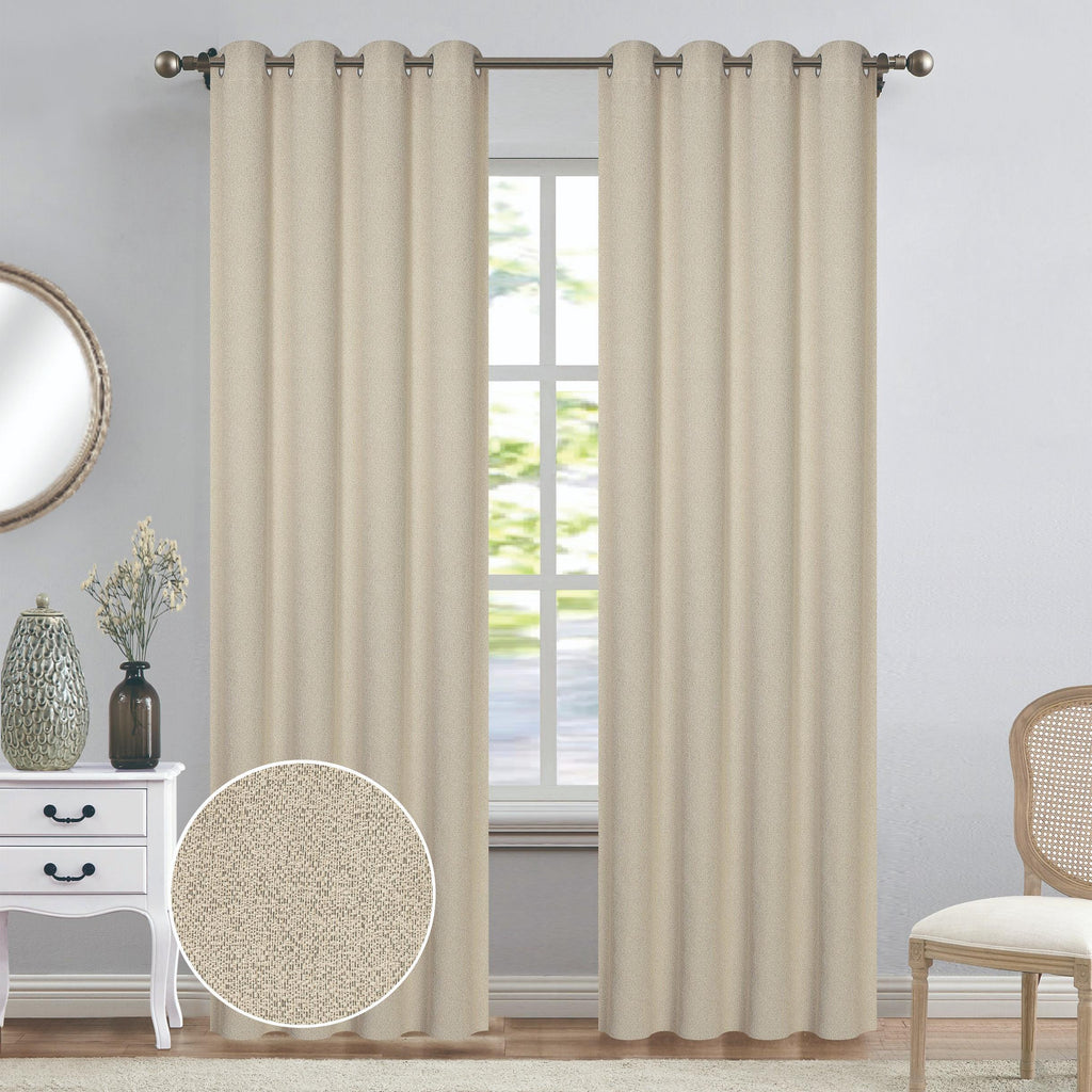 GD LOVES YOUR HOME Tenda Filtrante Leggera CHRISTINE in Tessuto Effetto Lino 140x280 cm, con 8 Anelli in Acciaio Inox – 1 Pannello Moderno e Raffinato