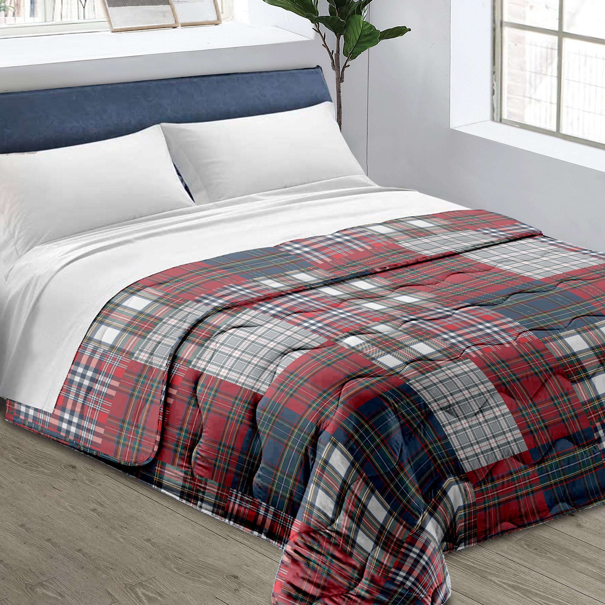 GD LOVES YOUR HOME Trapunta Leggera Matrimoniale Invernale 260×260 cm – MADE IN ITALY, Microfibra Mano Pesca, Anallergica e Duck Friendly – Coperta Imbottita con Bordatura Laser, Fantasie Stampate