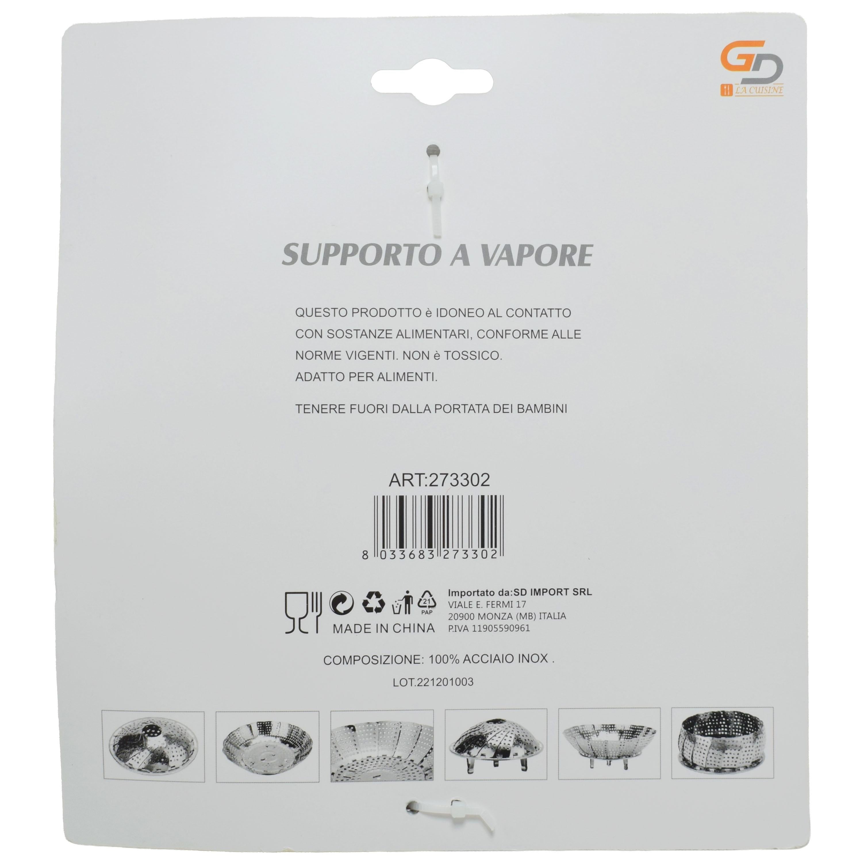 GA LA CUISINE Cestello a Vapore in Acciaio Richiudibile 17 cm / 19 cm Ideale per Gyoza Bao Verdure e Pesce Accessorio per Cucina Sana