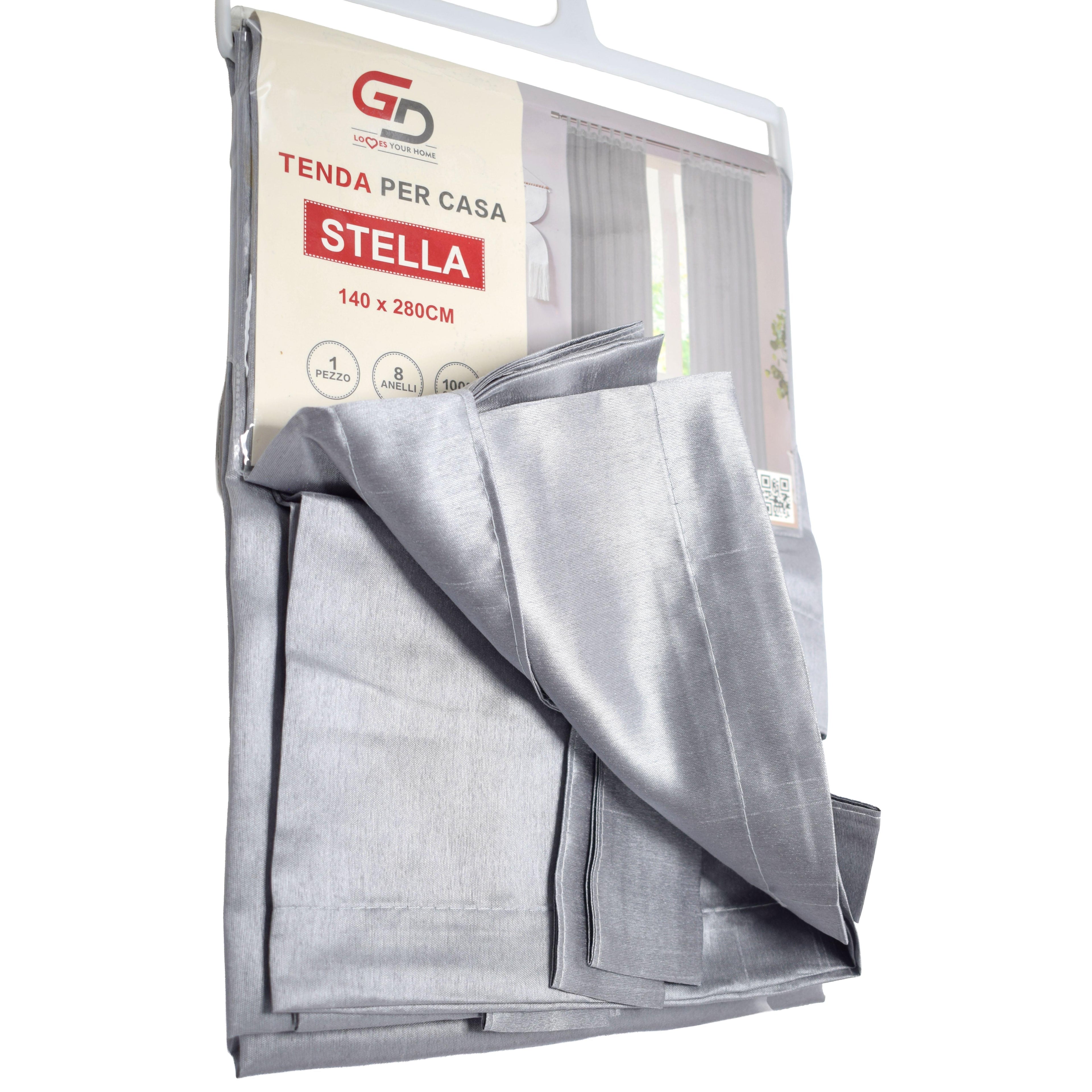 GD LOVES YOUR HOME Tenda per Casa STELLA 140×280 cm in Poliestere Effetto Lino con Passanti Superiori Rinforzati 10 Colori Moderni per Arredo Elegante