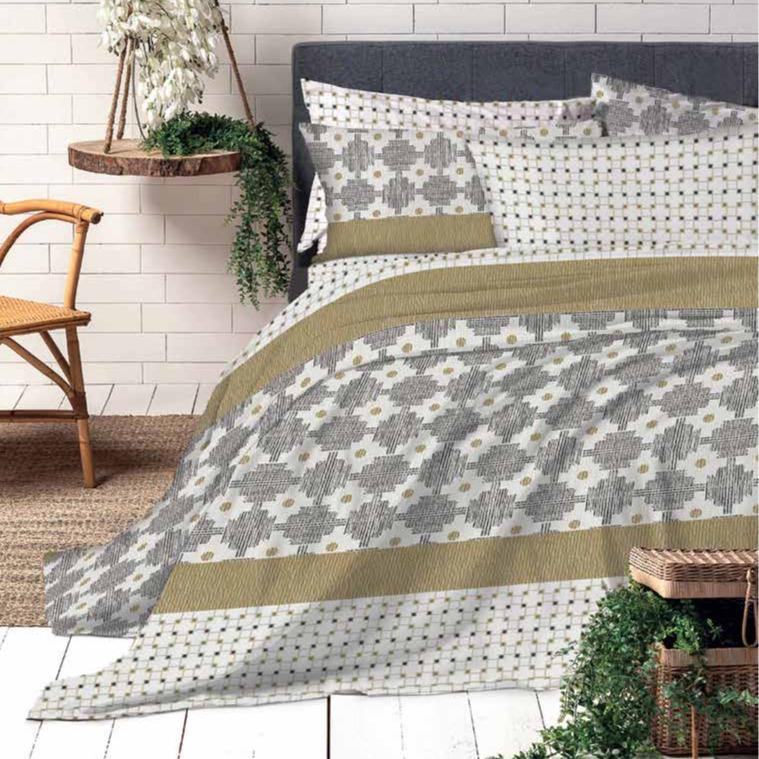 GD LOVES YOUR HOME Completo Letto Linea Fantasie Naturali – 60% Cotone Morbido e Traspirante – Lenzuolo Sopra, Lenzuolo con Angoli e Federe – Set 3 o 4 Pezzi (Singolo, Matrimoniale)