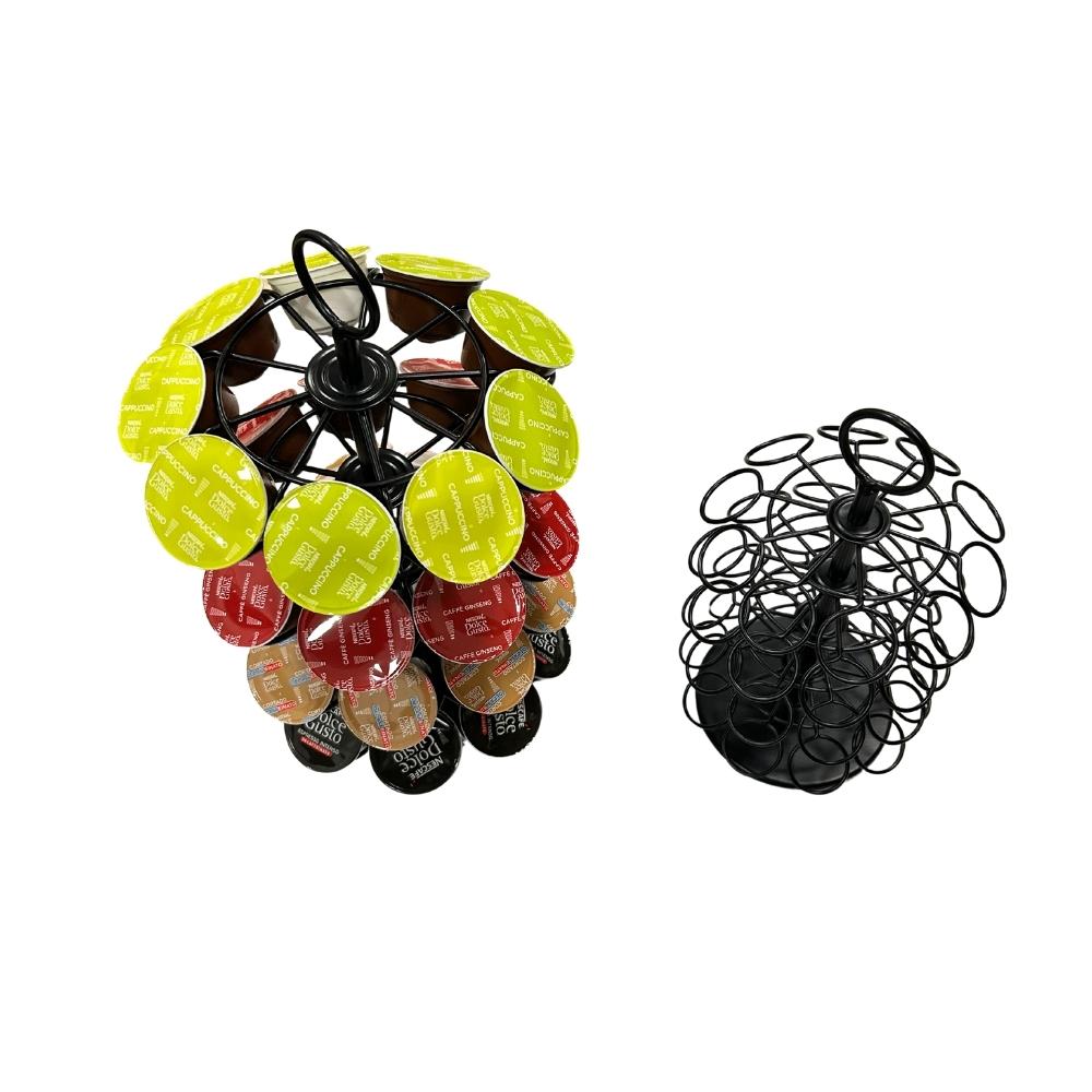Portacapsule Girevole di Caffè in Ferro per Capsule Grandi e Piccole Capacità 36-40 Capsule Design Girevole e Robusto