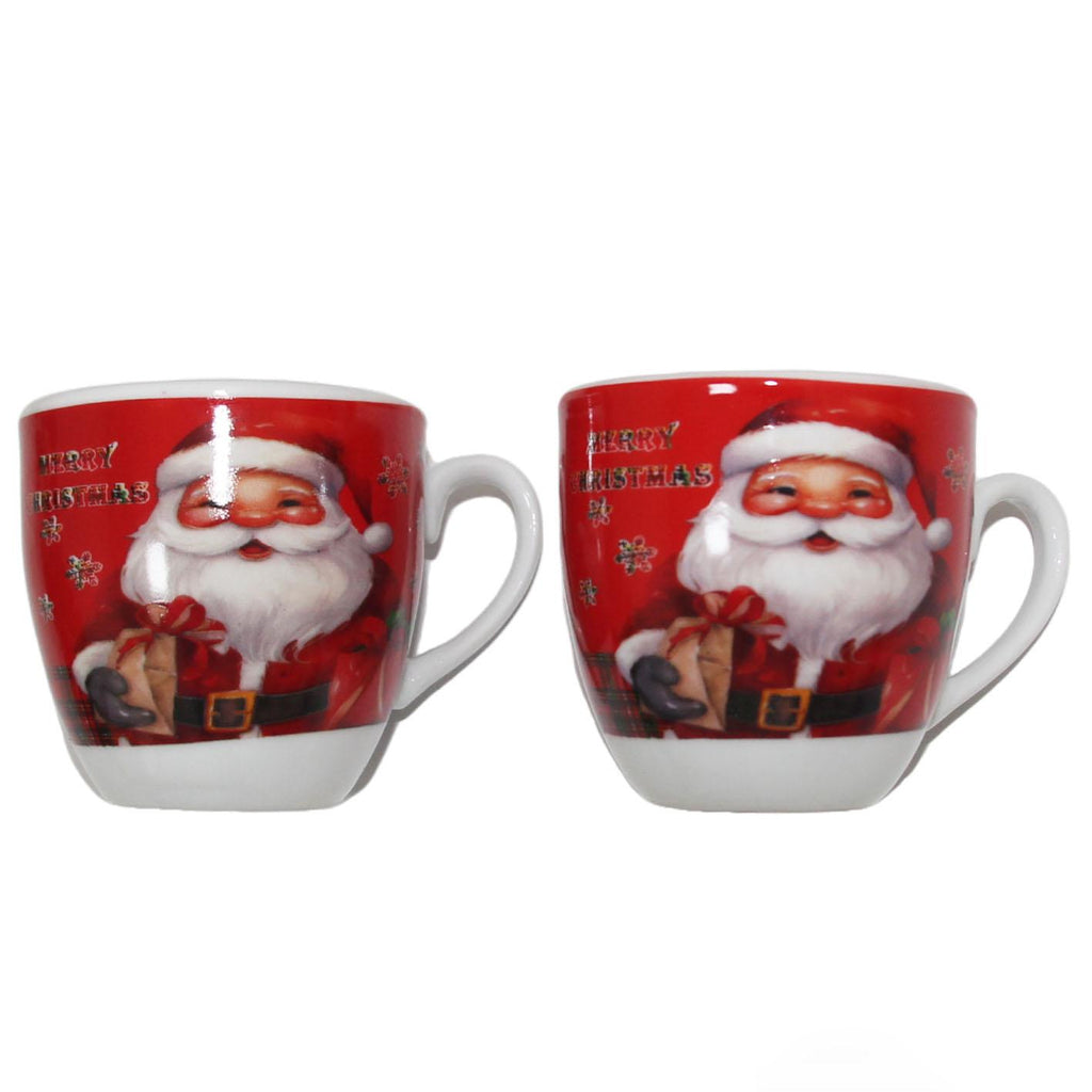 GD LOVES XMAS Set Regalo Natalizio Tazze + Piattini + Canovaccio – Confezione in Scatola Decorata | 85% Cotone, Idea Regalo per Casa o Ufficio