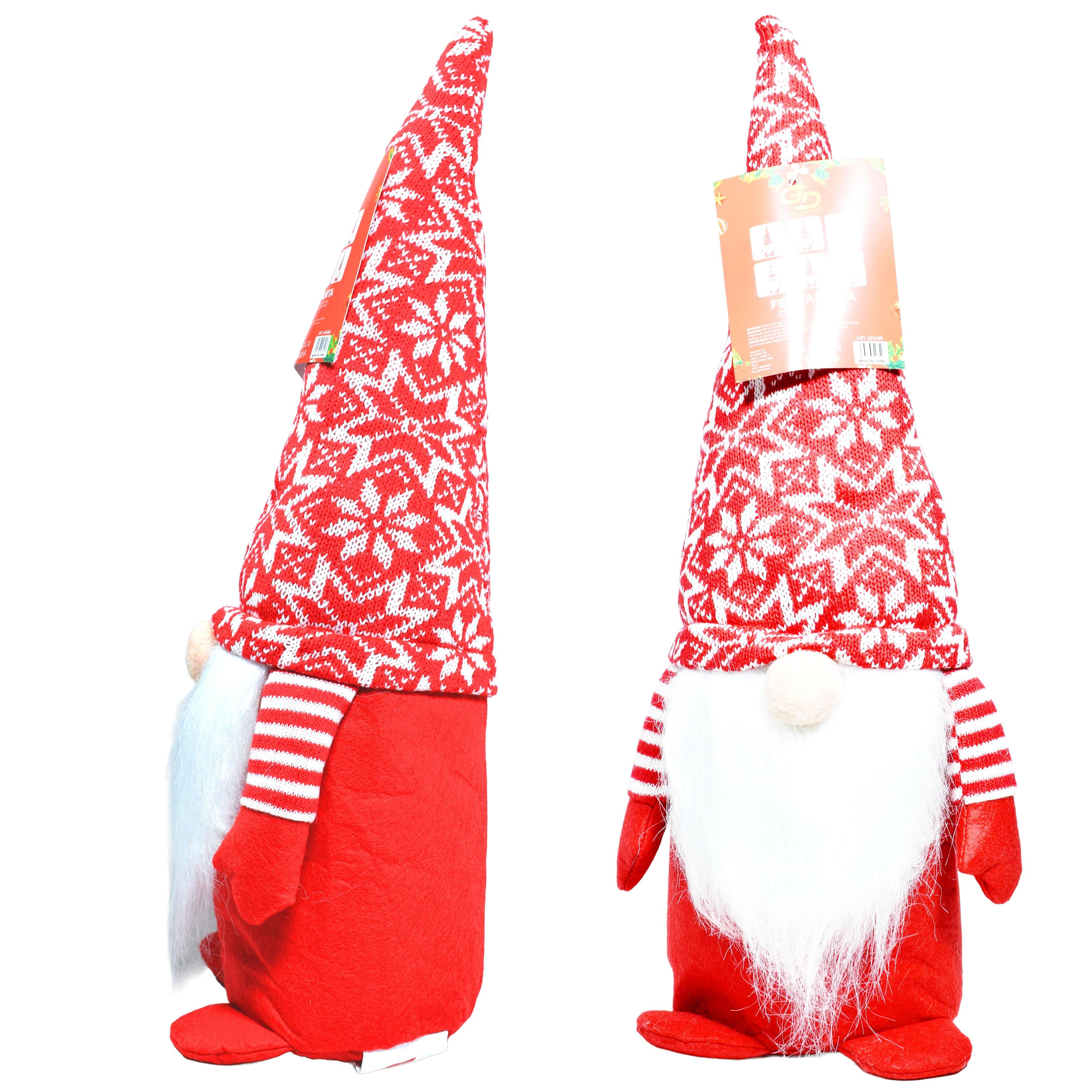 GD LOVES XMAS Gnomo Natalizio Fermaporta 32 cm Decorazione Invernale per Casa e Regalo di Natale con Cappello Invernale e Dettagli Festivi