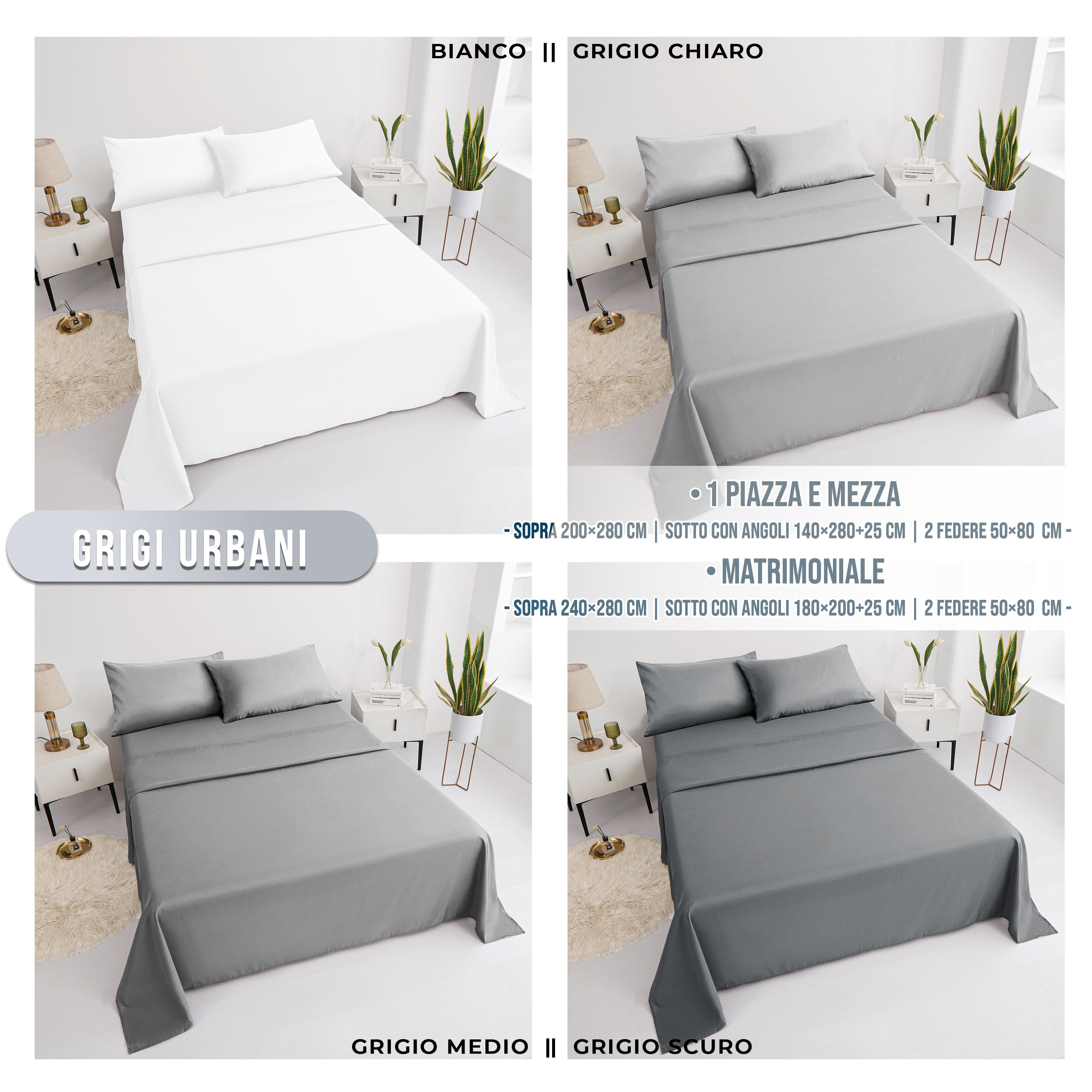 GD LOVES YOUR HOME Completo Letto: Lenzuolo Sopra + Lenzuolo Sotto con Angoli + Federe 50×80 – Microfibra Super Morbida e Traspirante, Massimo Comfort e Qualità Garantita