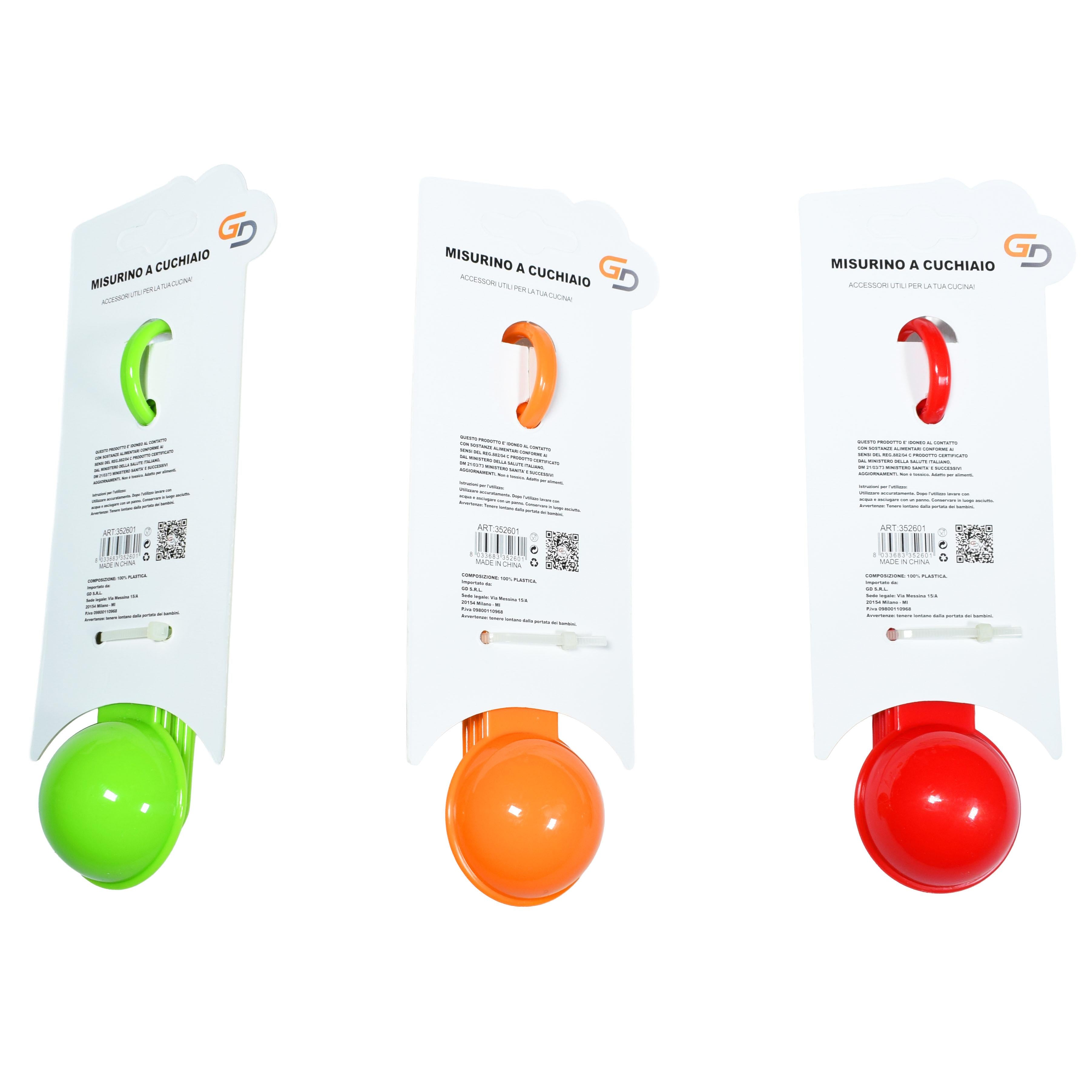 GD LA CUISINE Set Misurini a Cucchiaio in Plastica | 6 Pezzi Piccoli + 4 Pezzi Grandi Multicolore per Cucina, Dolci e Caffè