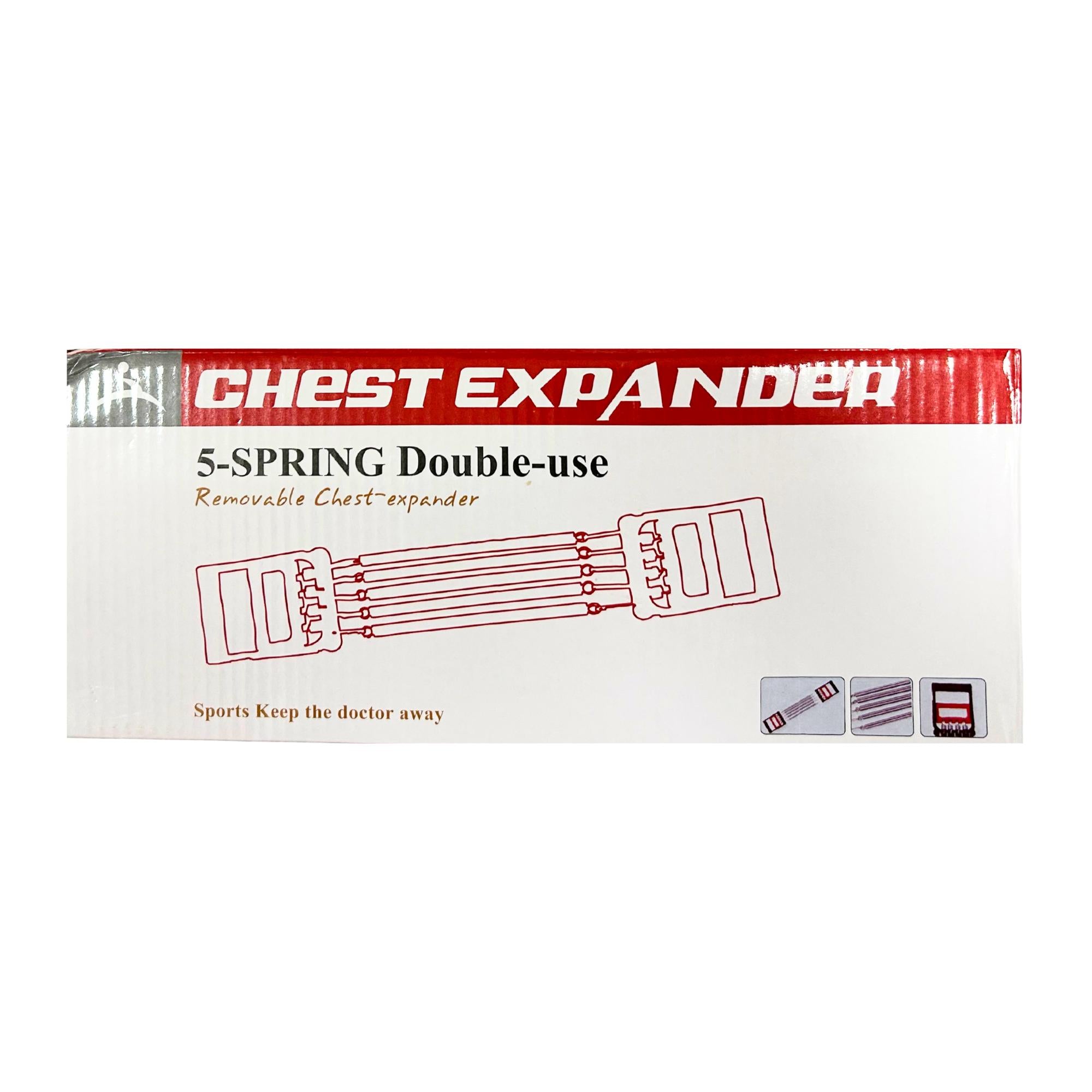 Esercizio in Casa Espansore Toracico e allenamento grip, Chest Expander con 5 molle Estensione Media da 65 a 130 cm Fino a Max 150cm