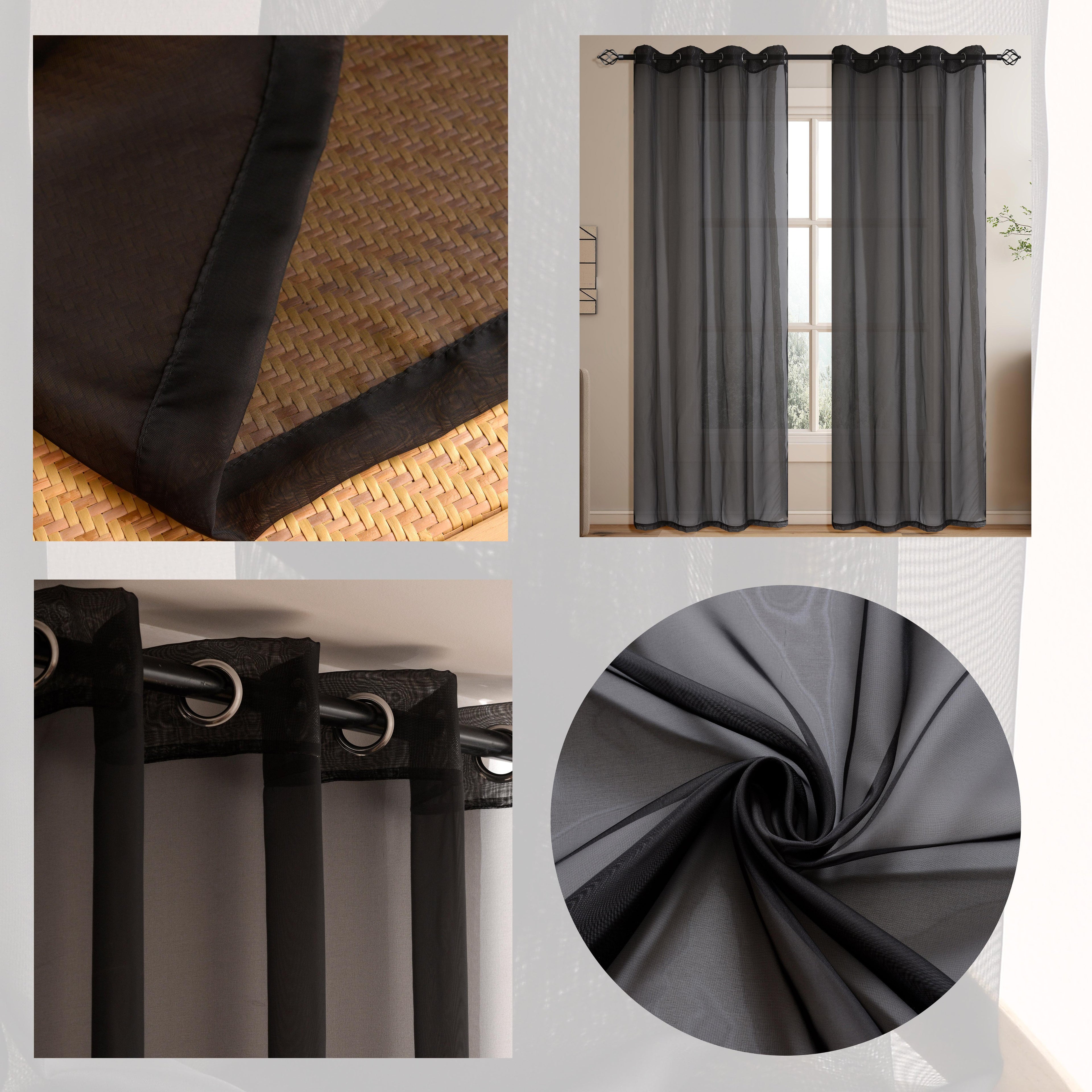 Tenda Velata LALIE, Semi-Trasparente in Tessuto Poliestere, con Anelli Rinforzati, 140x280 cm – 1 Pezzo – Perfetta per Soggiorno e Camera da Letto
