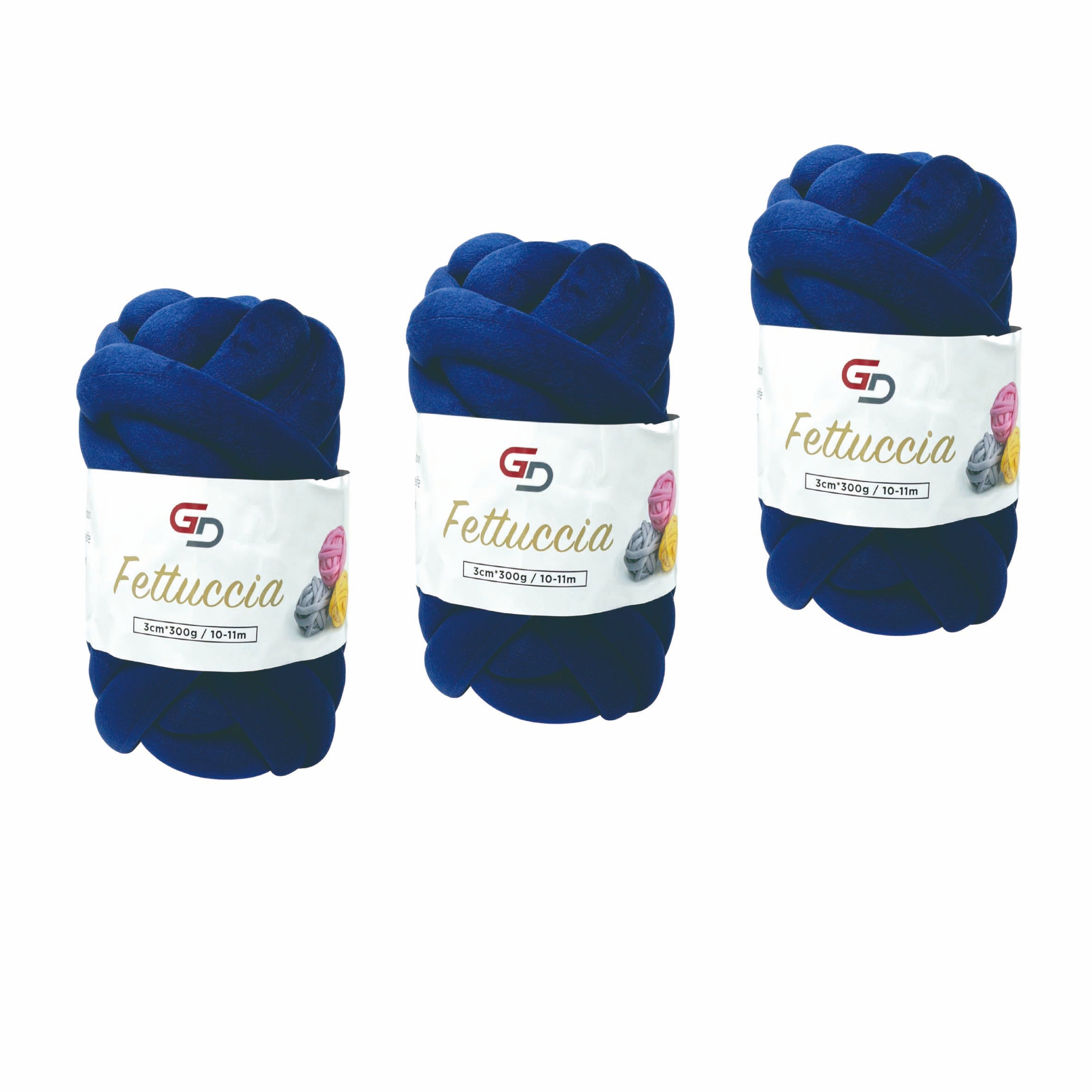 Set 3 Fettuccia Marshmallow spessa 3 cm – 300 g | Toni Scuri | Filato morbido e facile da lavorare, con resa ordinata per uncinetto, borse e home decor