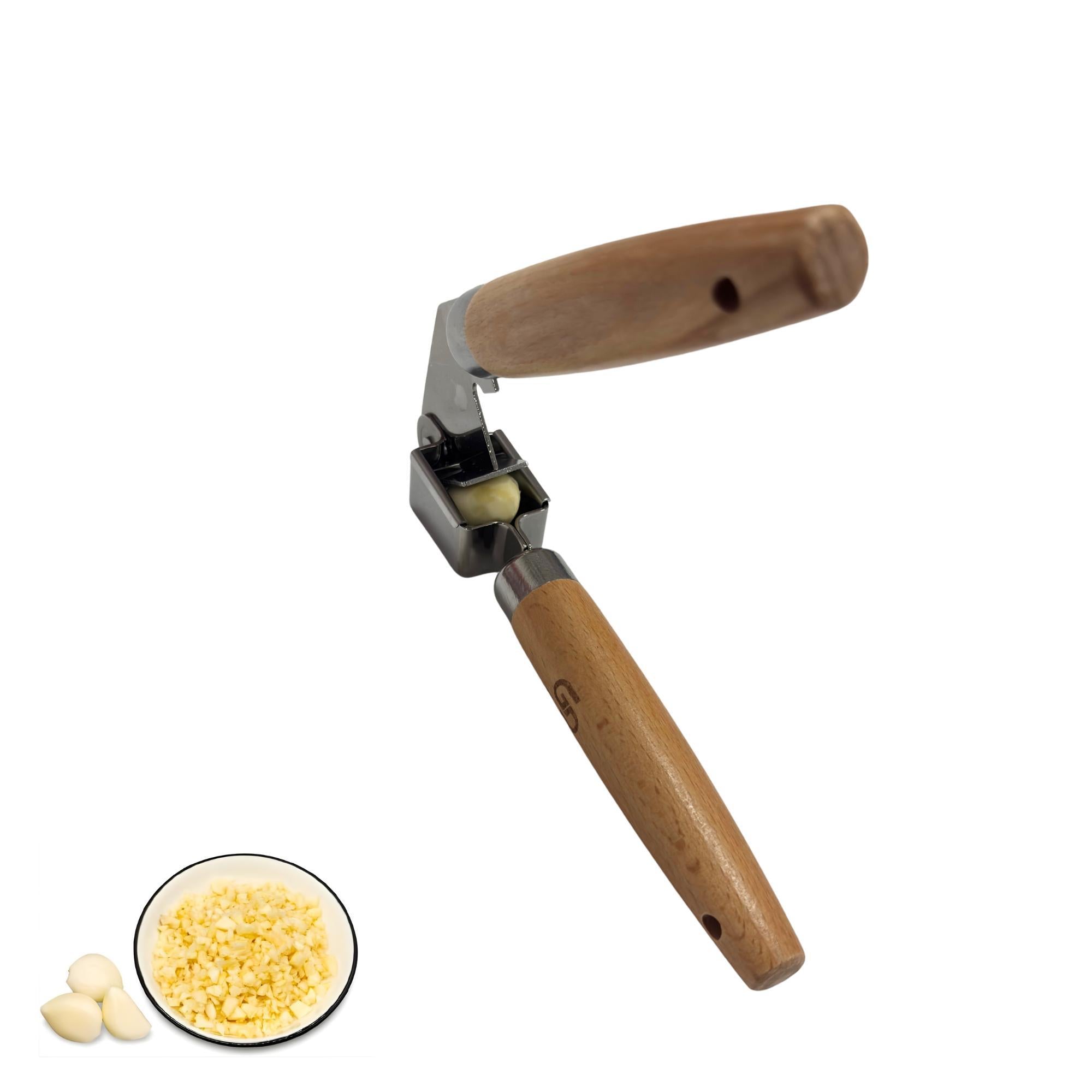 GD LA CUISINE Spremiaglio Professionale in acciaio inossidabile, Spremiagli Manuale Cromato, Design Ergonomico con Sistema di Pressione Efficiente, Facile da Pulire, per Aglio e Zenzero