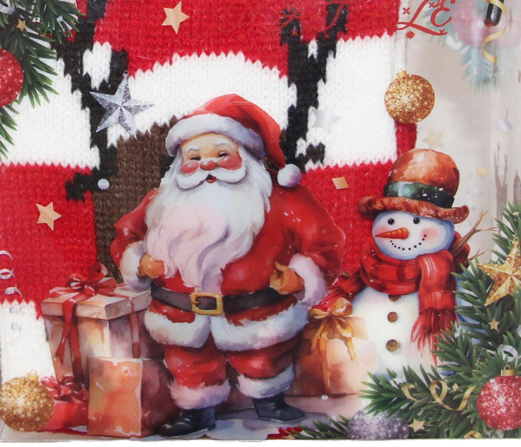 GD LOVES XMAS Set Regalo 2 Calzini Lunghi Natalizi in Scatola Decorata  | Morbidi e Caldi in Maglia – Fantasie Natalizie Babbo Natale & Renna