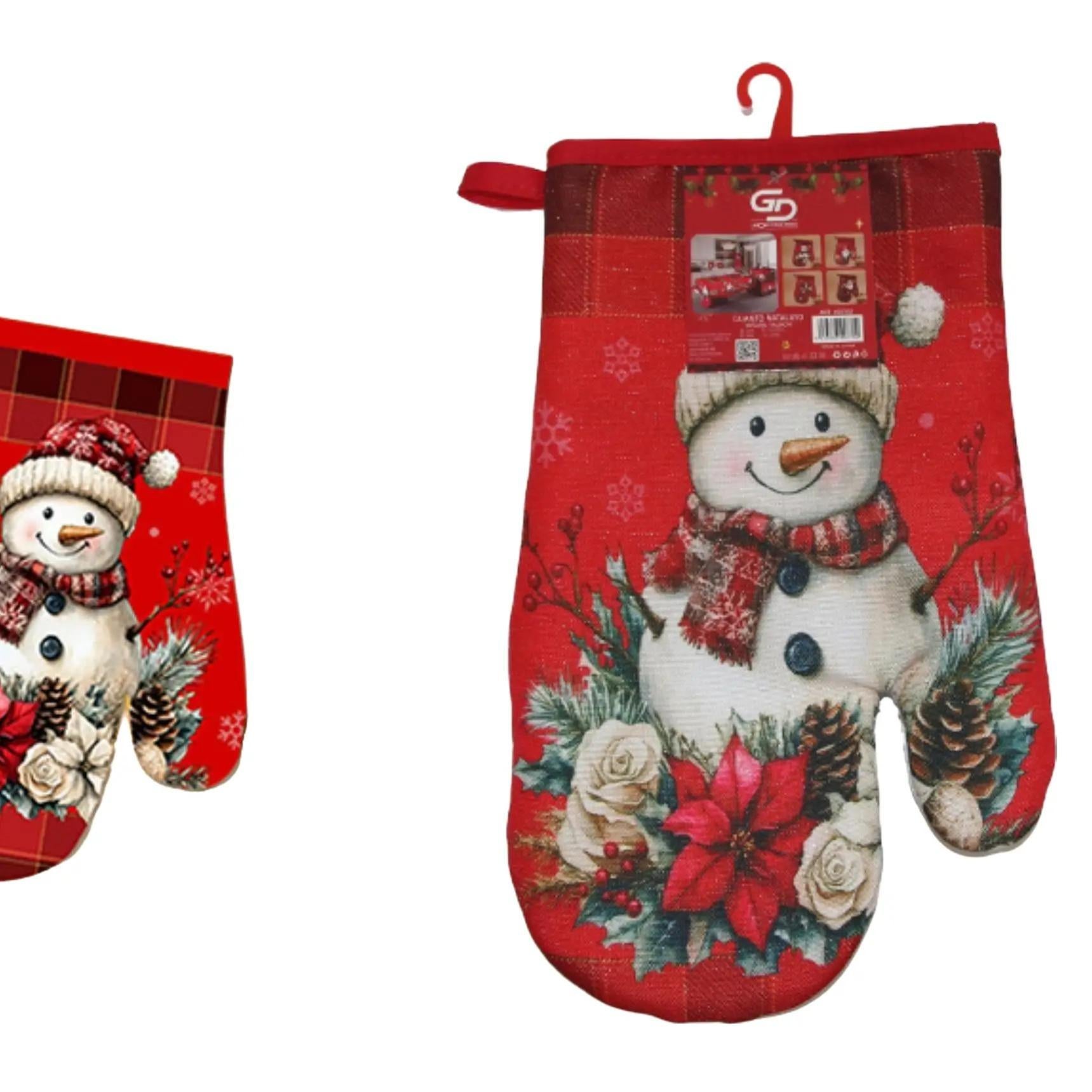 GD LOVES XMAS Guanto da Cucina Natalizio 19×29 cm  Guanto Forno Termico Antiscottatura con Gancio – Decorazione Cucina e Idea Regalo Natale