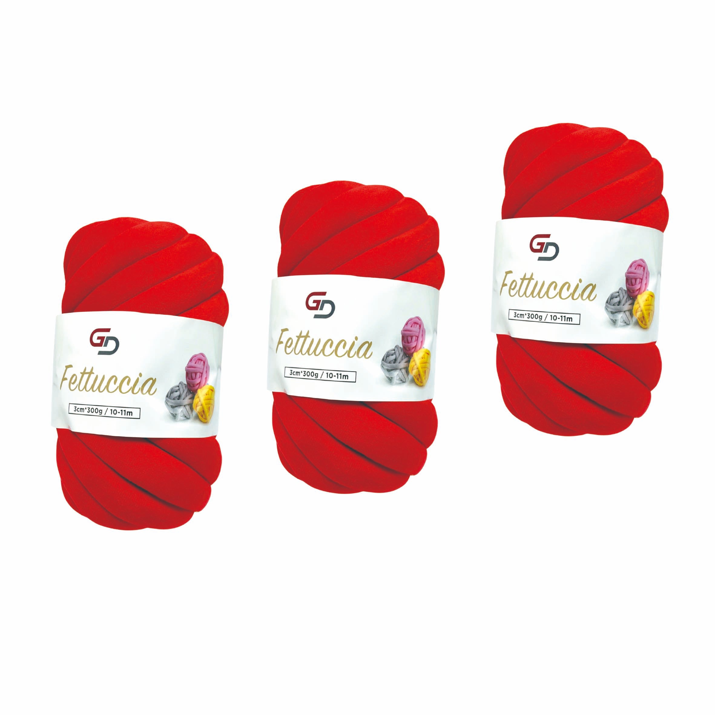 Set 3 Fettuccia Marshmallow spessa 3 cm – 300 g | Toni Vivaci | Filato morbido e facile da lavorare, con resa ordinata per uncinetto, borse e home decor