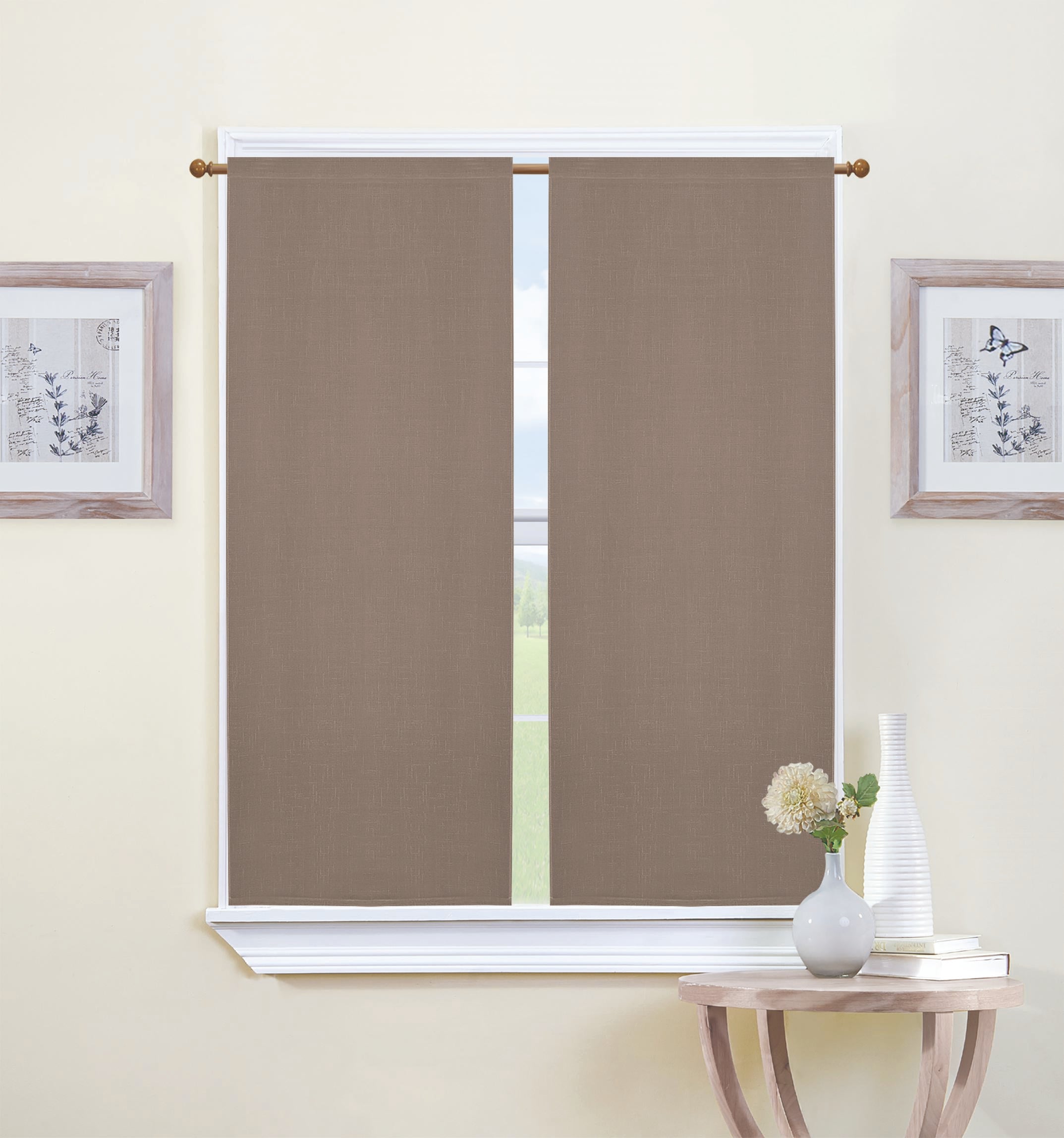 GD LOVES YOUR HOME Coppia Tendine CÉLINE 70×150 cm Effetto Lino in Poliestere 8 Colori Eleganti per Cucina e Finestra Filtra Luce Naturale Tessuto Traspirante e Resistente